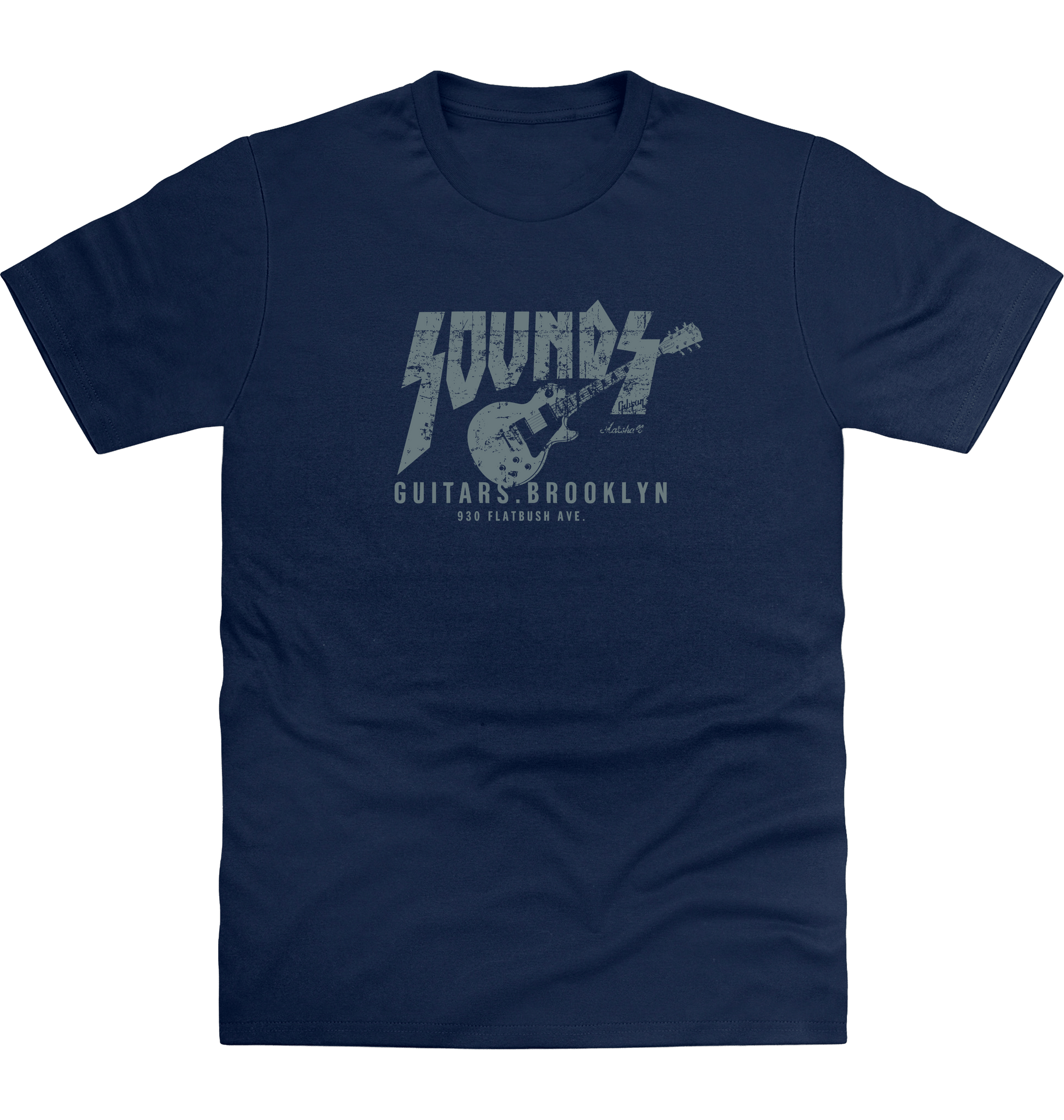 New French Navy Printed T-shirt Front