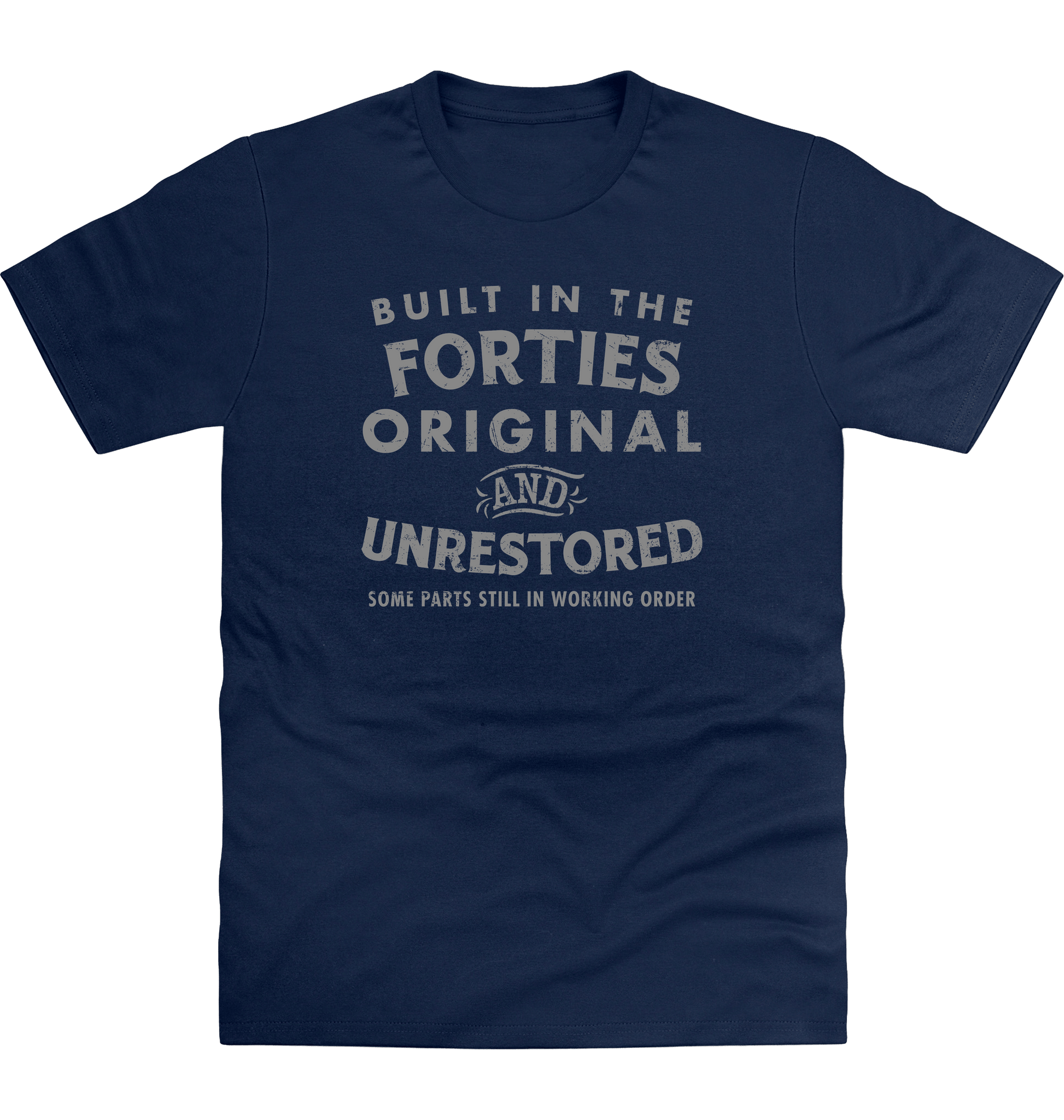 New French Navy Printed T-shirt Front