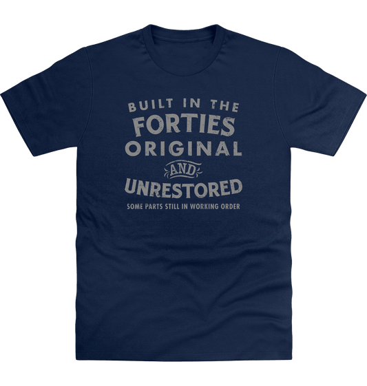 New French Navy Printed T-shirt Front