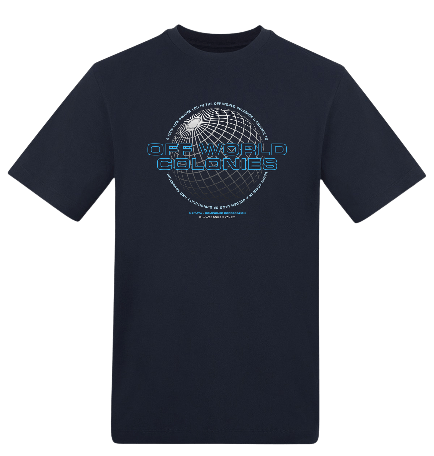 New French Navy Printed T-shirt Front