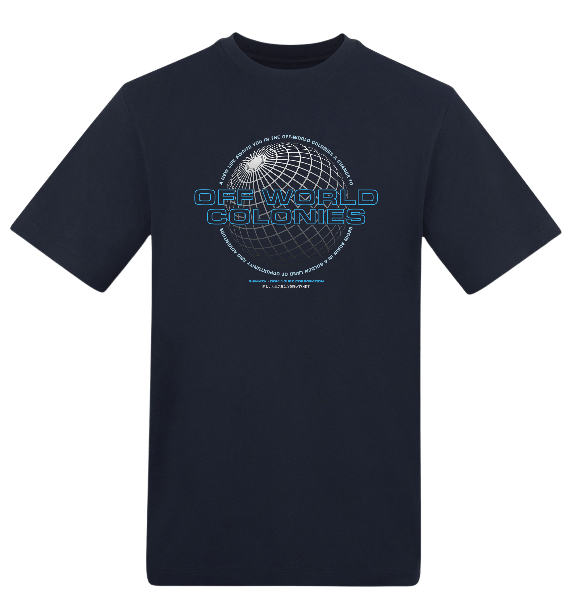 New French Navy Printed T-shirt Front