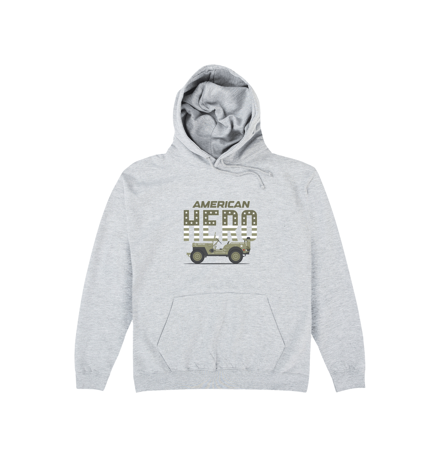 Heather Grey Printed Hoody Front