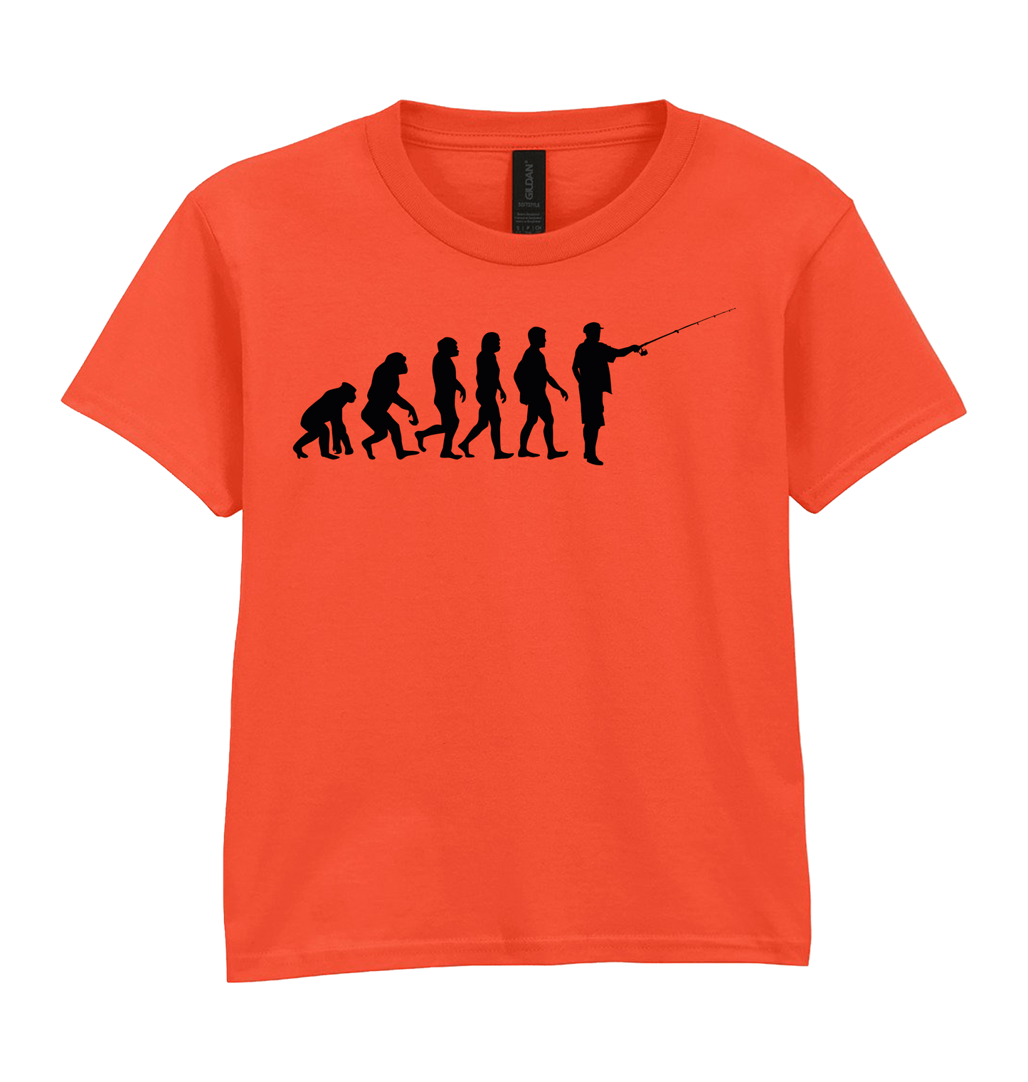 Orange Printed Kids T-Shirt Front