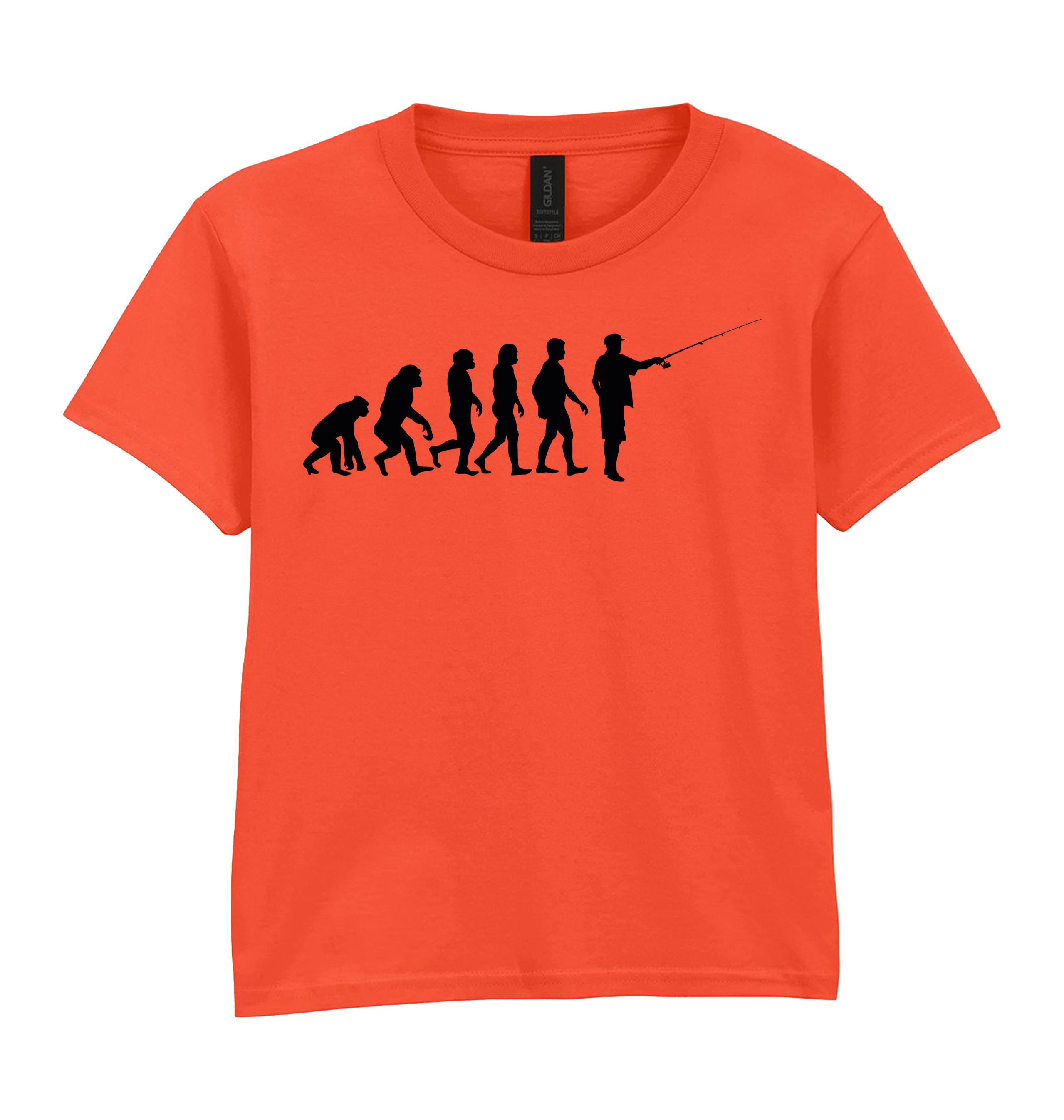 Orange Printed Kids T-Shirt Front