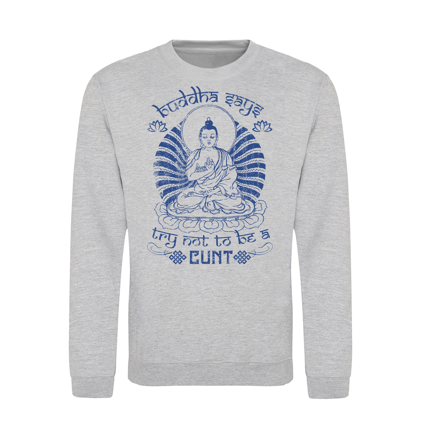 Heather Grey Printed Sweater Front