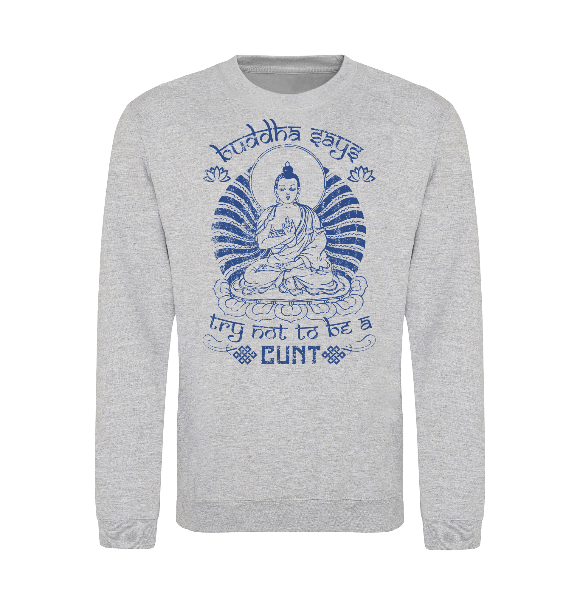Heather Grey Printed Sweater Front