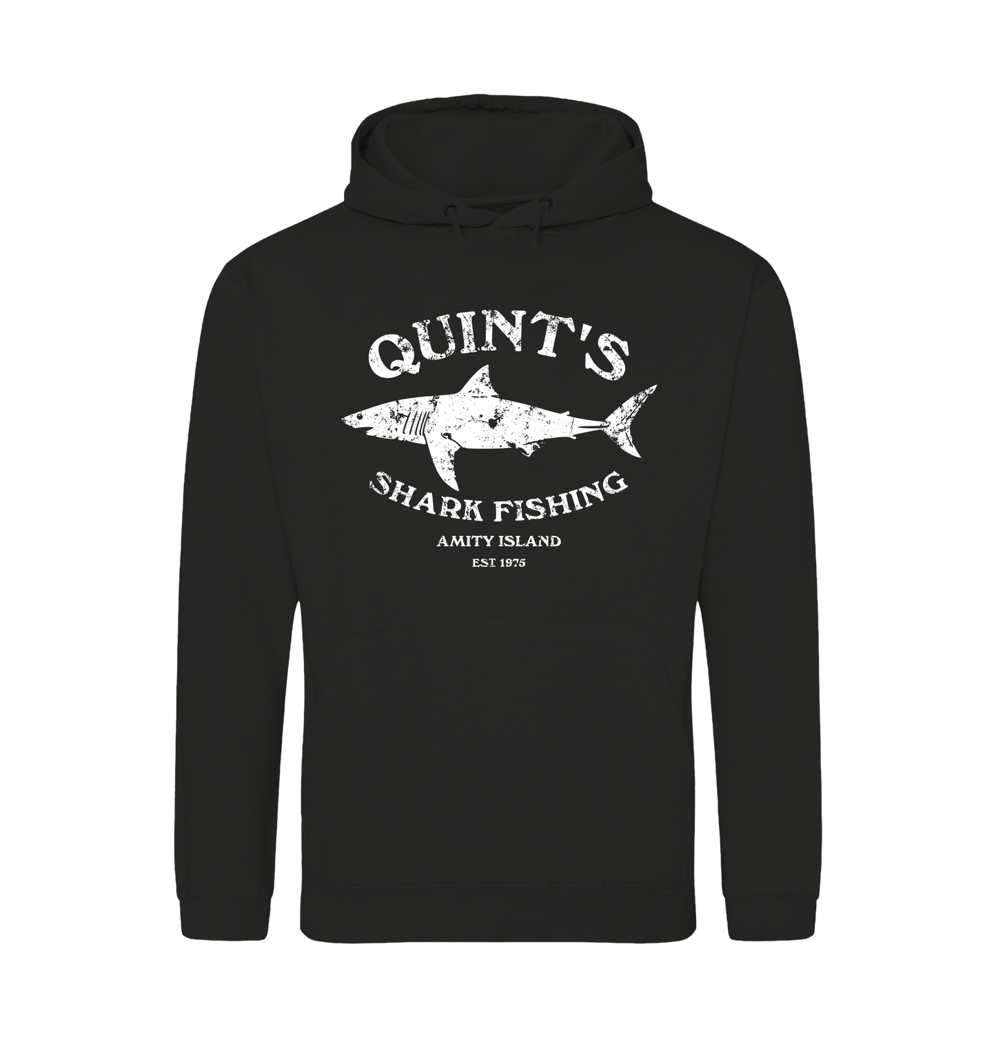 Jet Black Printed Hoody Front