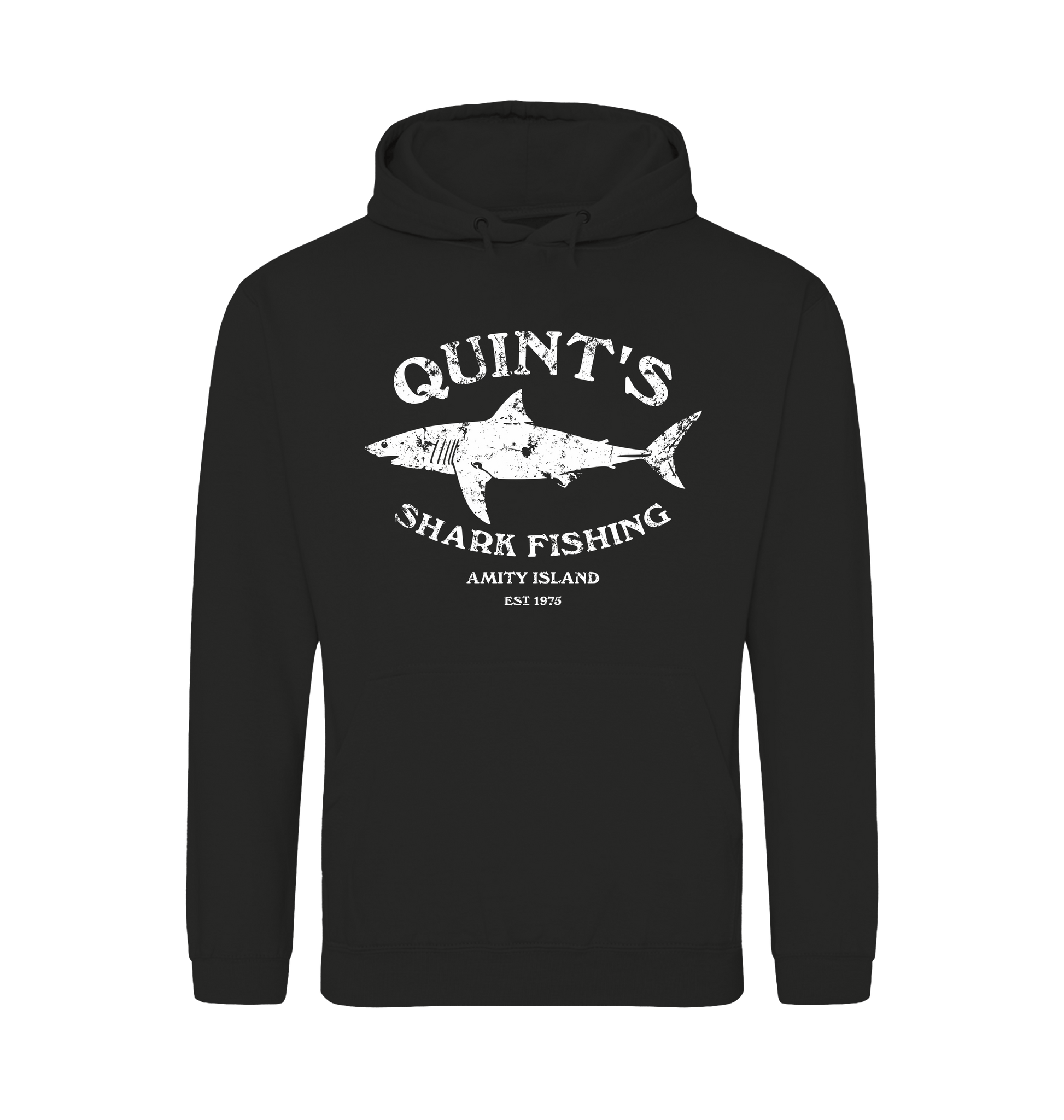 Jet Black Printed Hoody Front