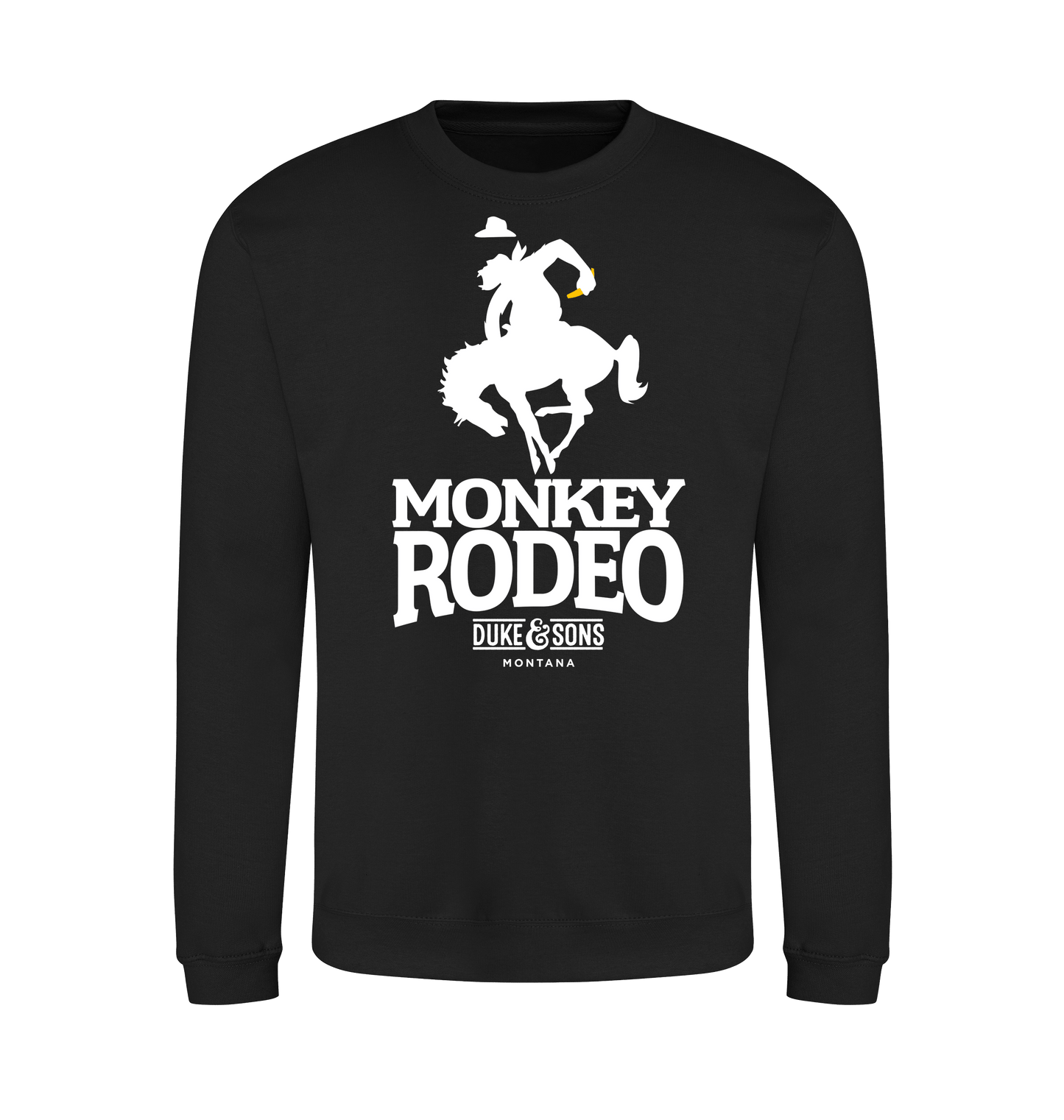 Jet Black Printed Sweater Front