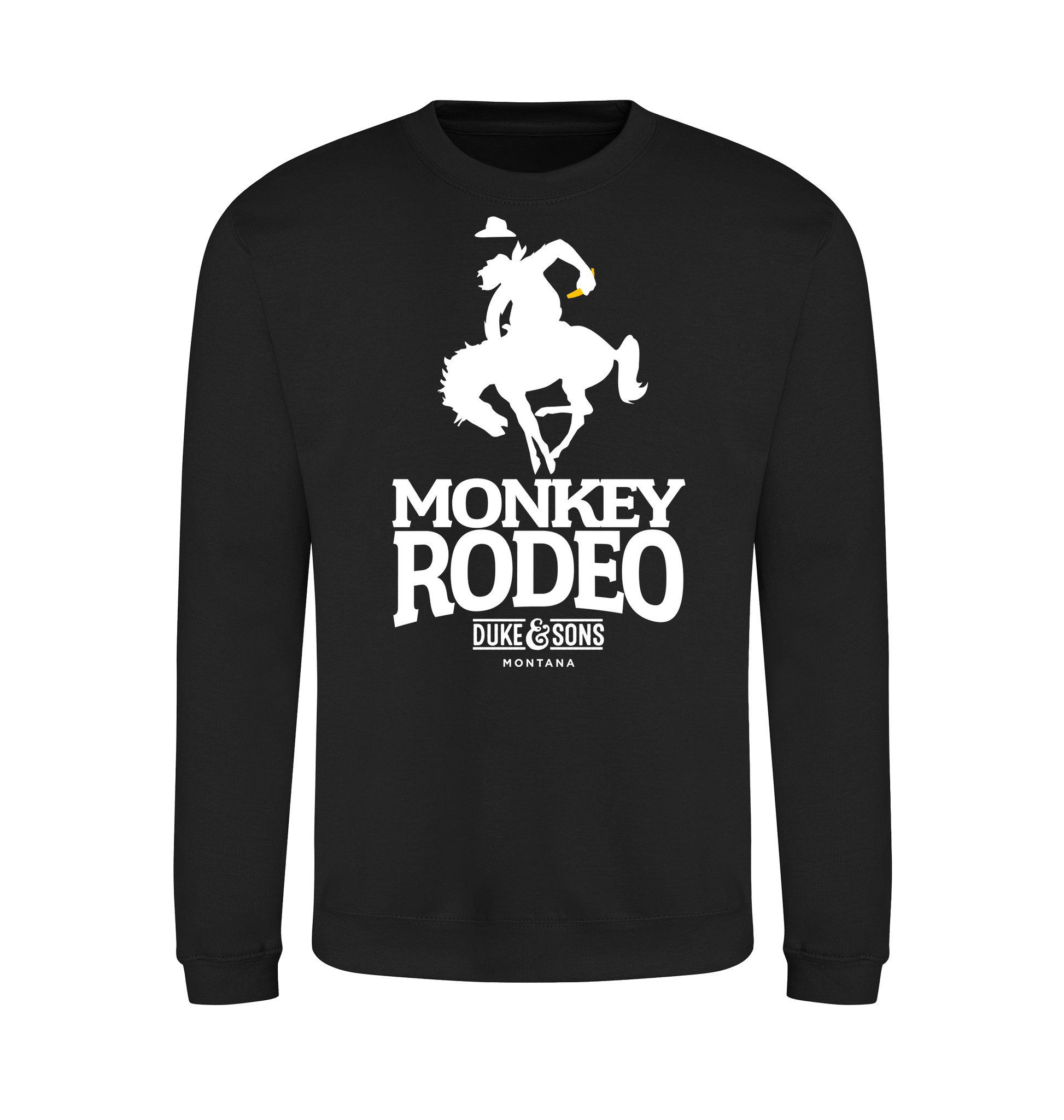 Jet Black Printed Sweater Front