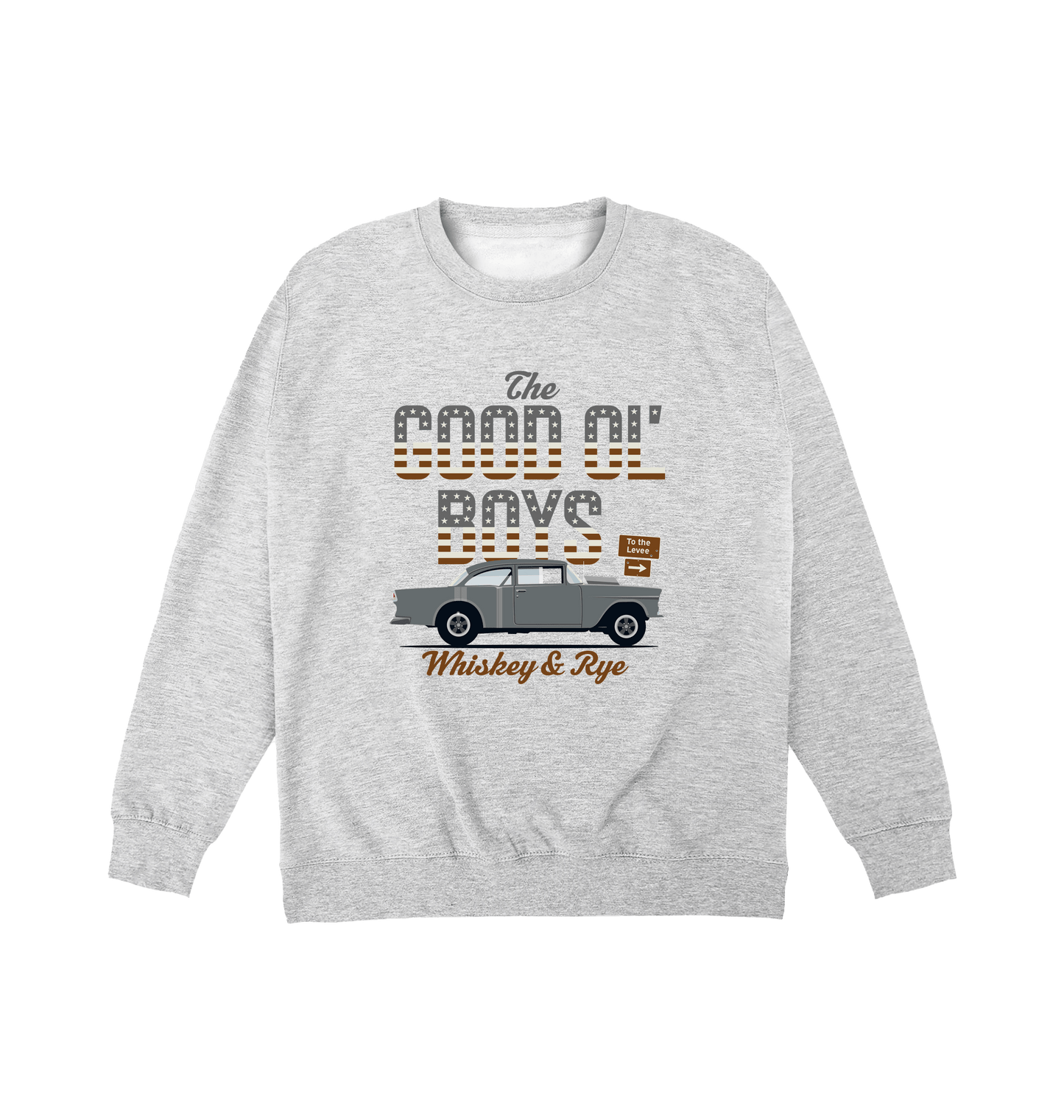 Heather Grey Printed Sweater Front