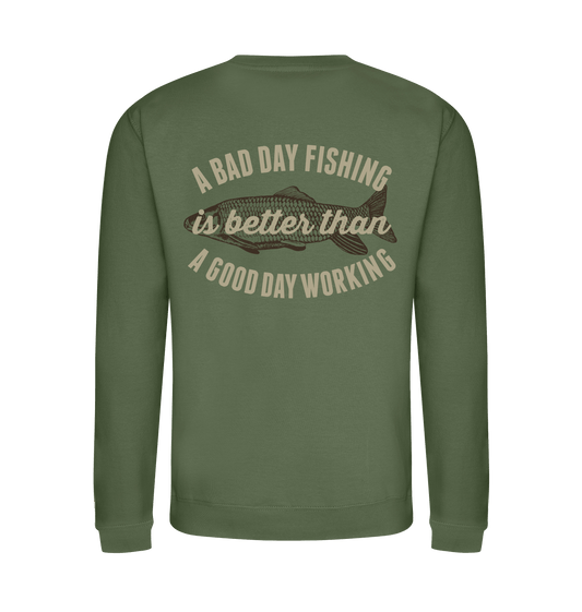 Earthy Green Printed Sweater Front