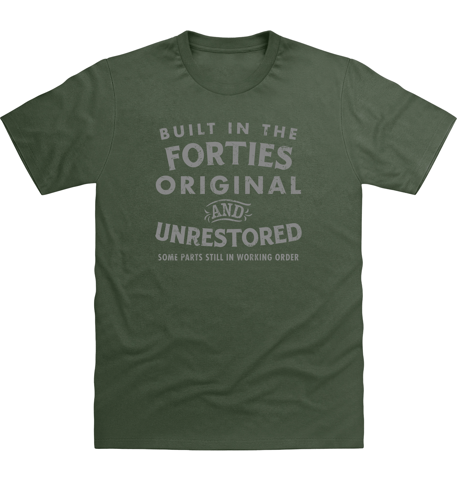 Earthy Green Printed T-shirt Front