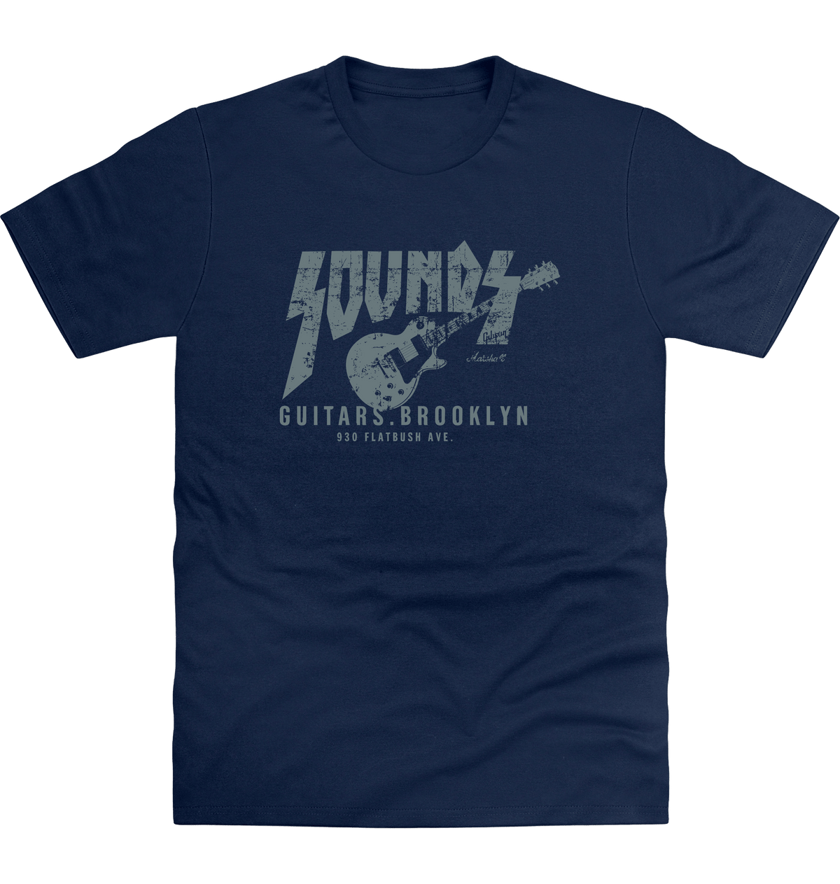 New French Navy Printed T-shirt Front