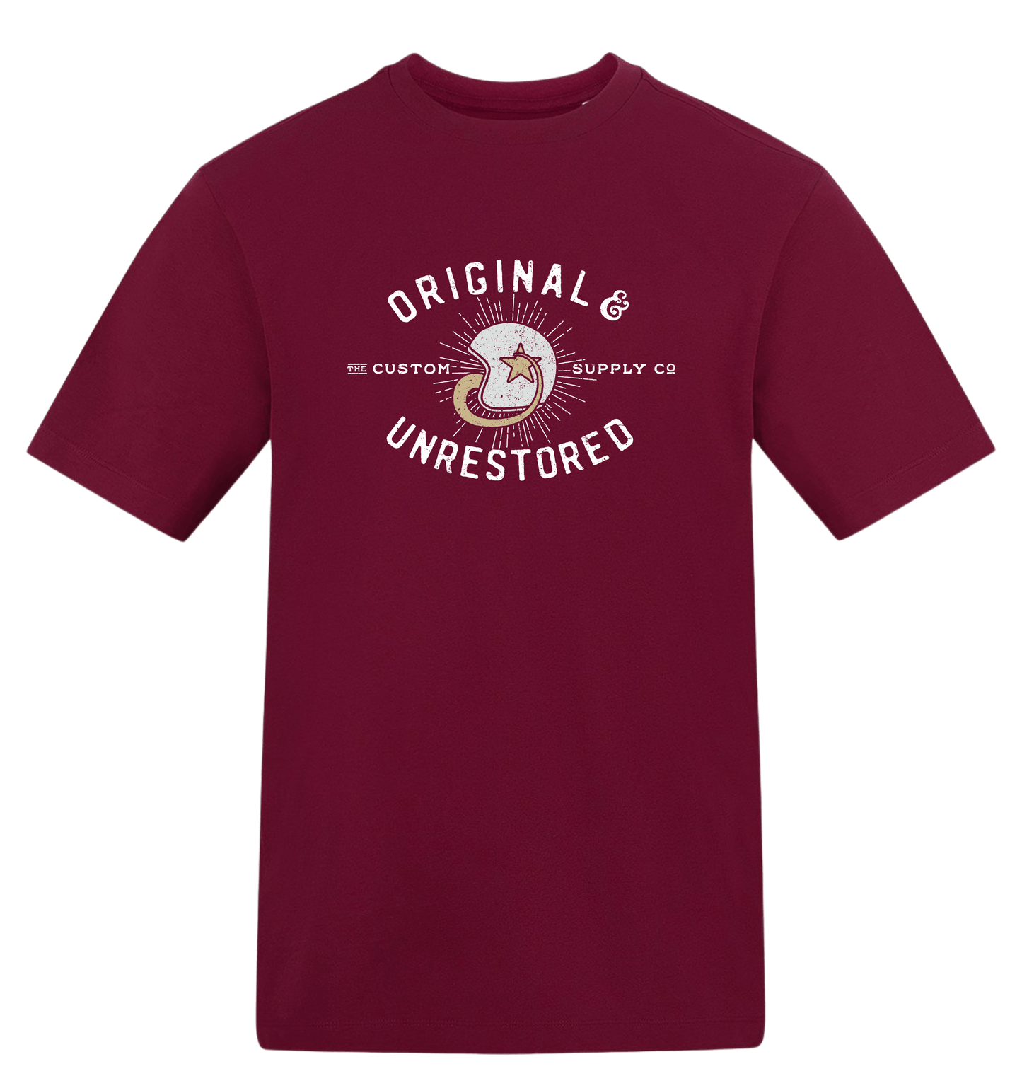 Burgundy Printed T-shirt Front