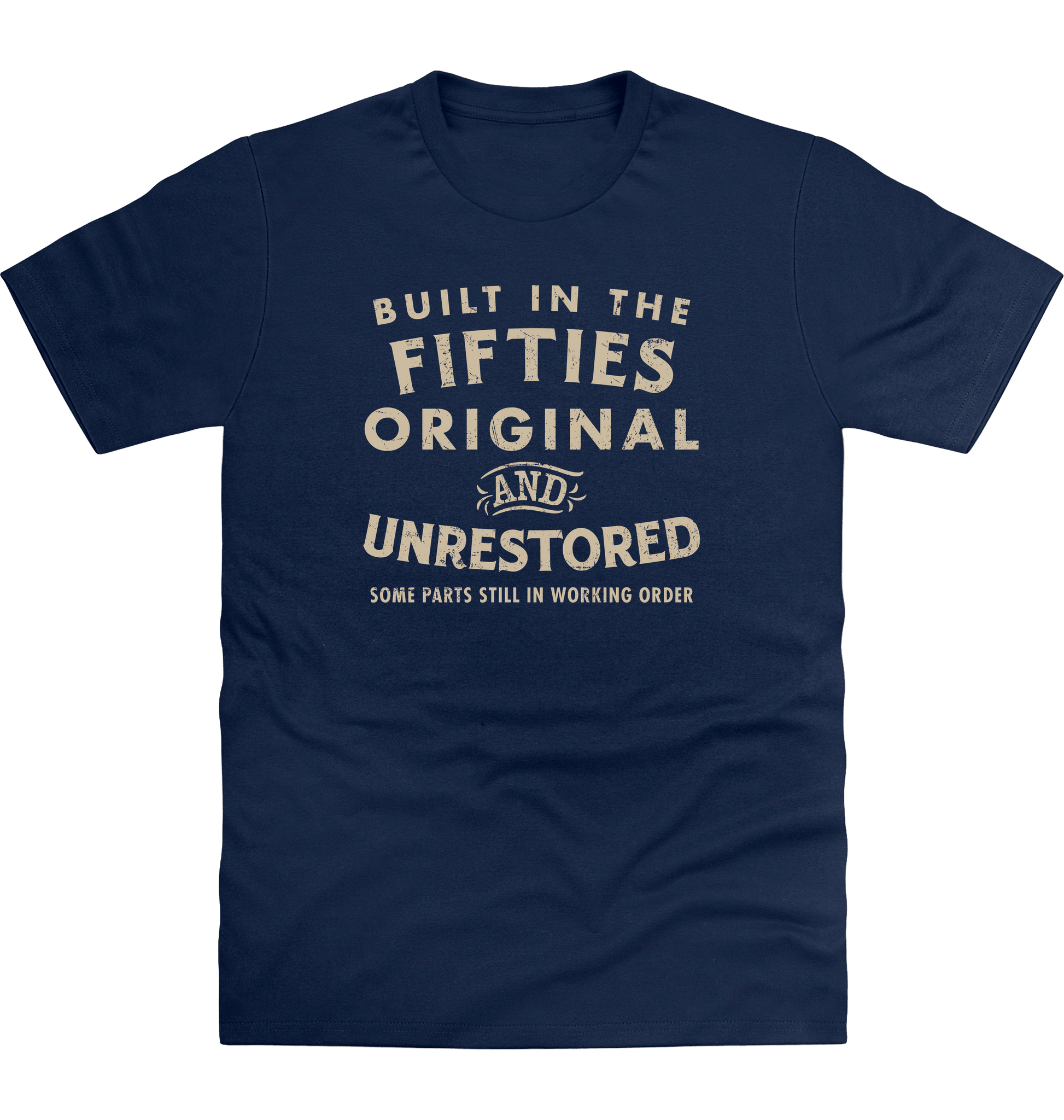 New French Navy Printed T-shirt Front