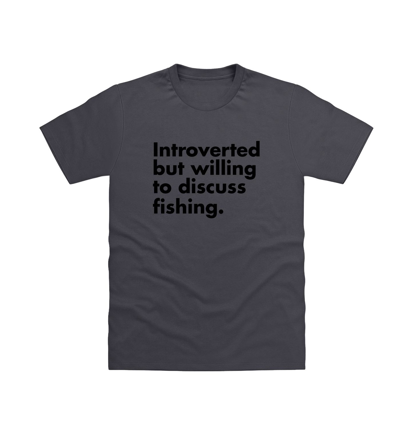 Solid Charcoal Printed T-shirt Front