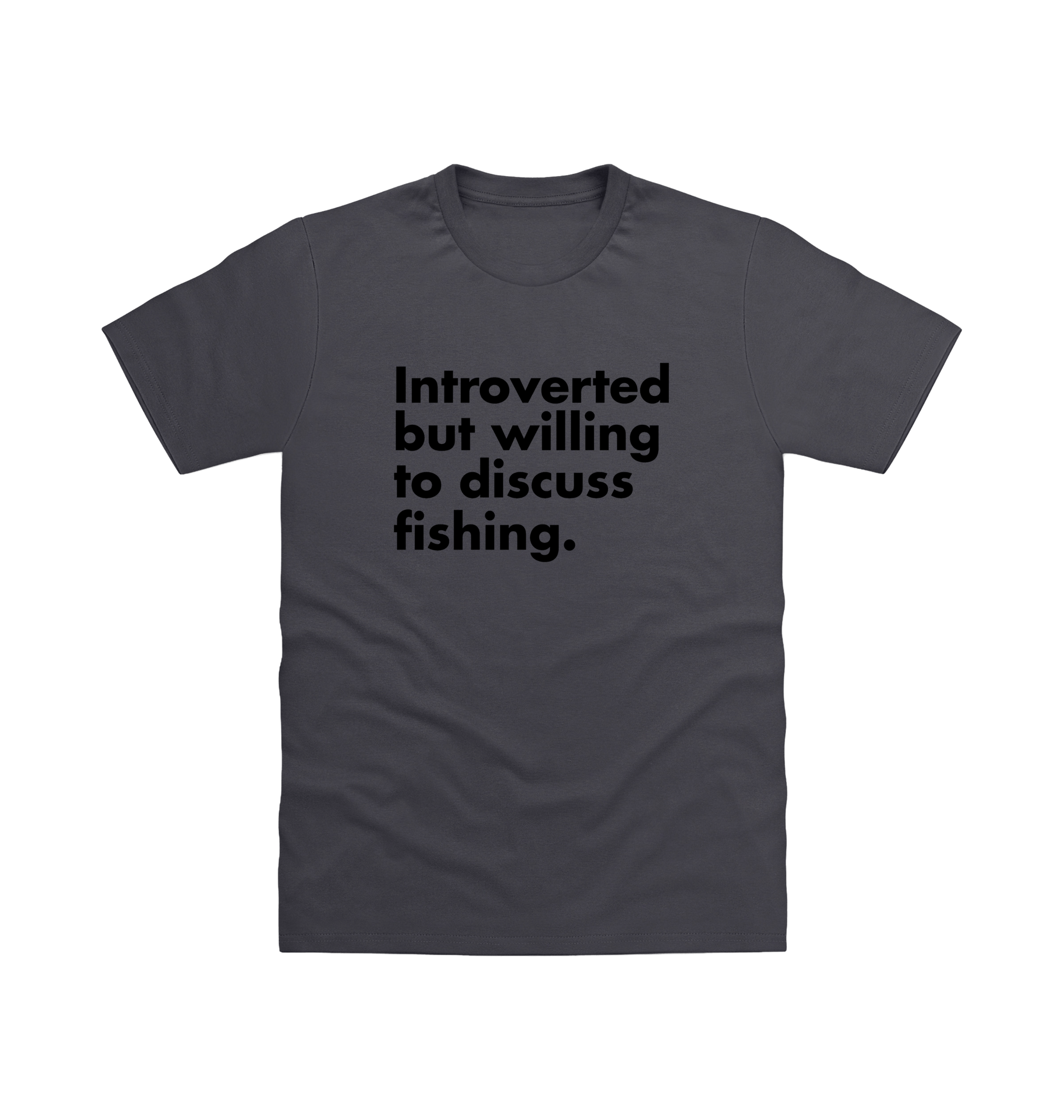 Solid Charcoal Printed T-shirt Front