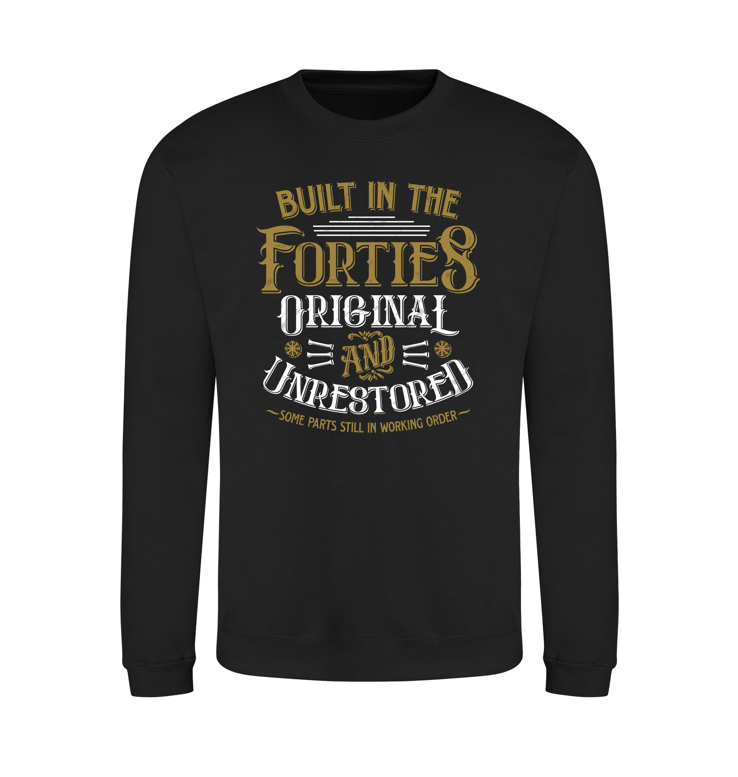 Jet Black Printed Sweater Front
