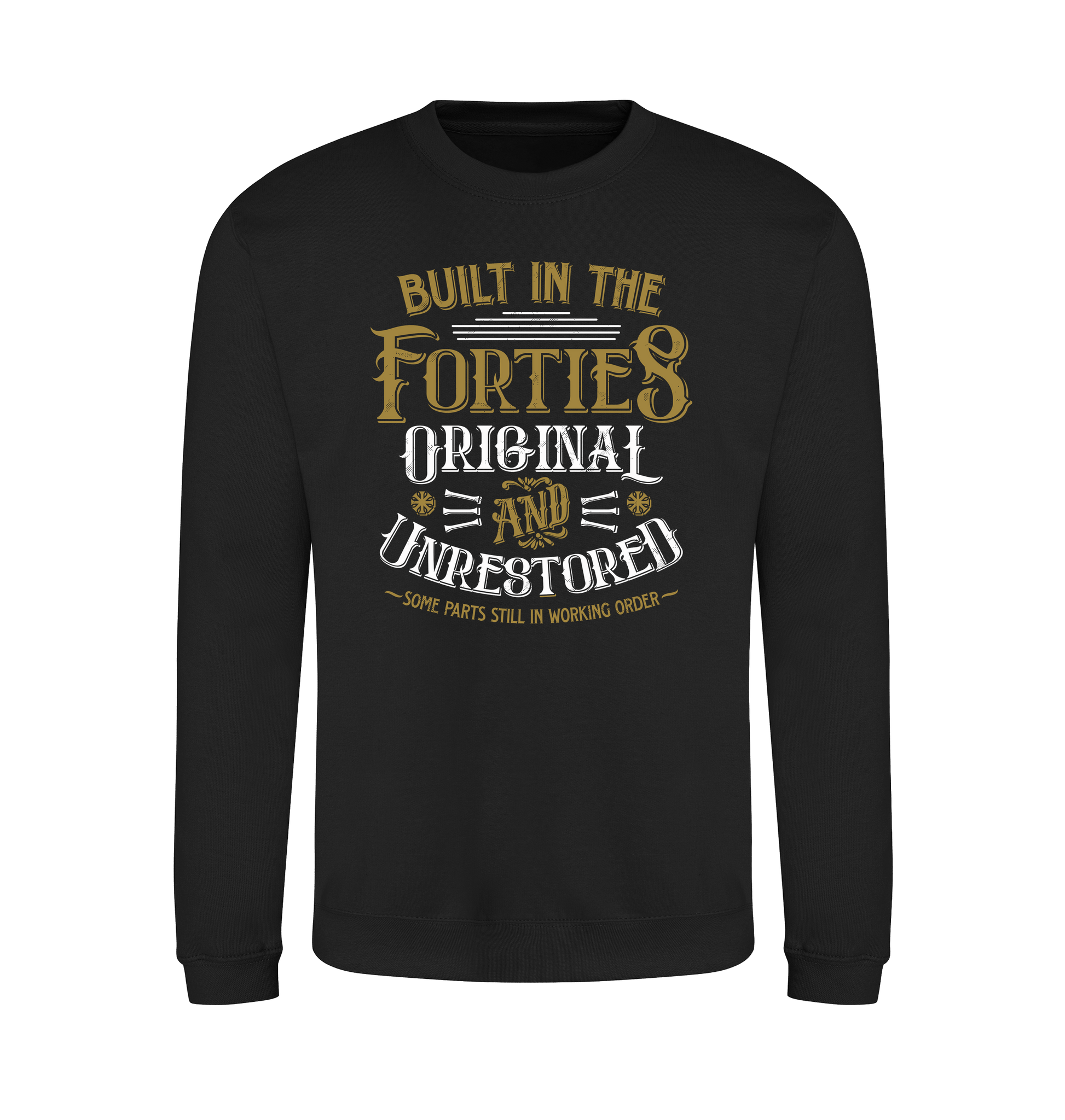 Jet Black Printed Sweater Front