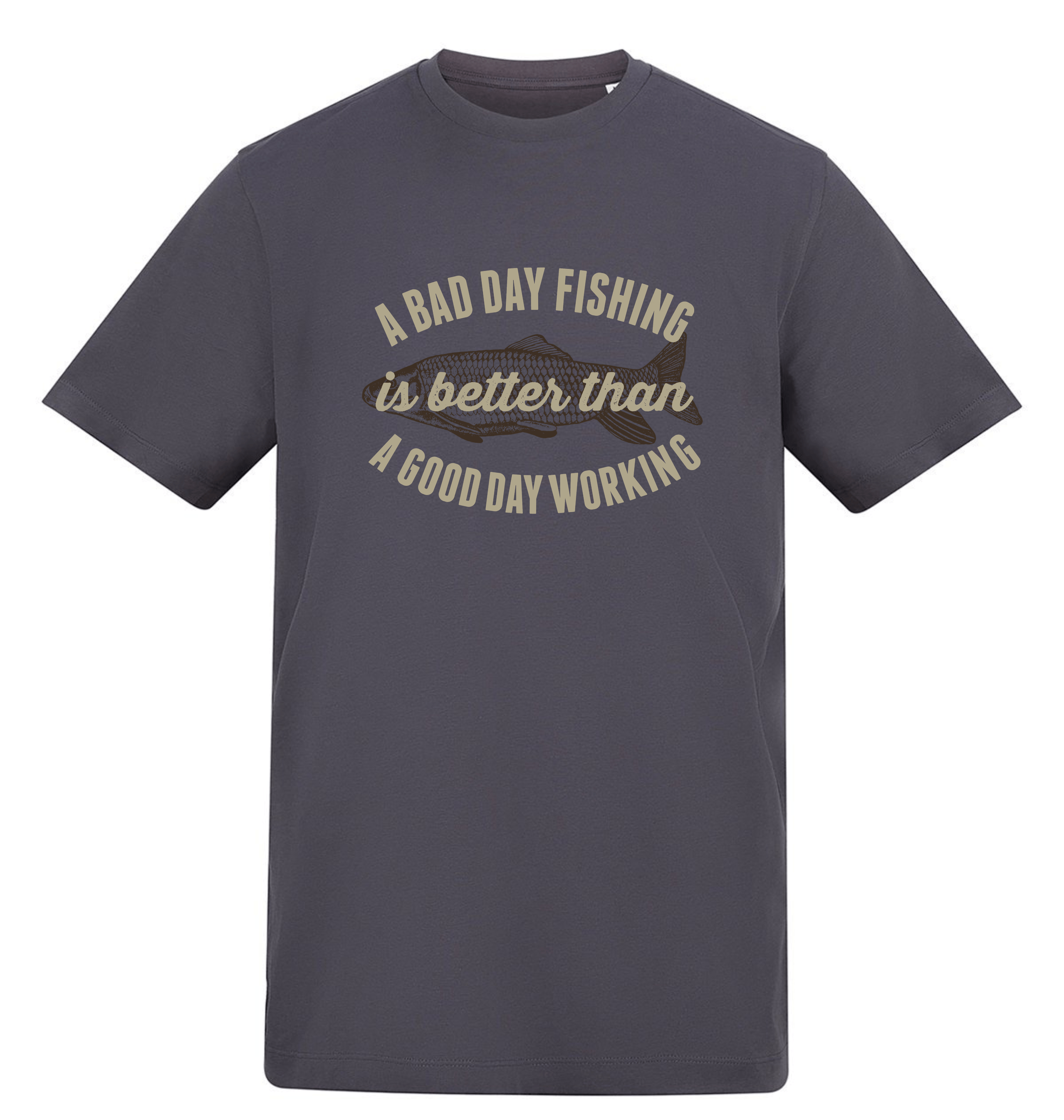 Solid Charcoal Printed T-shirt Front