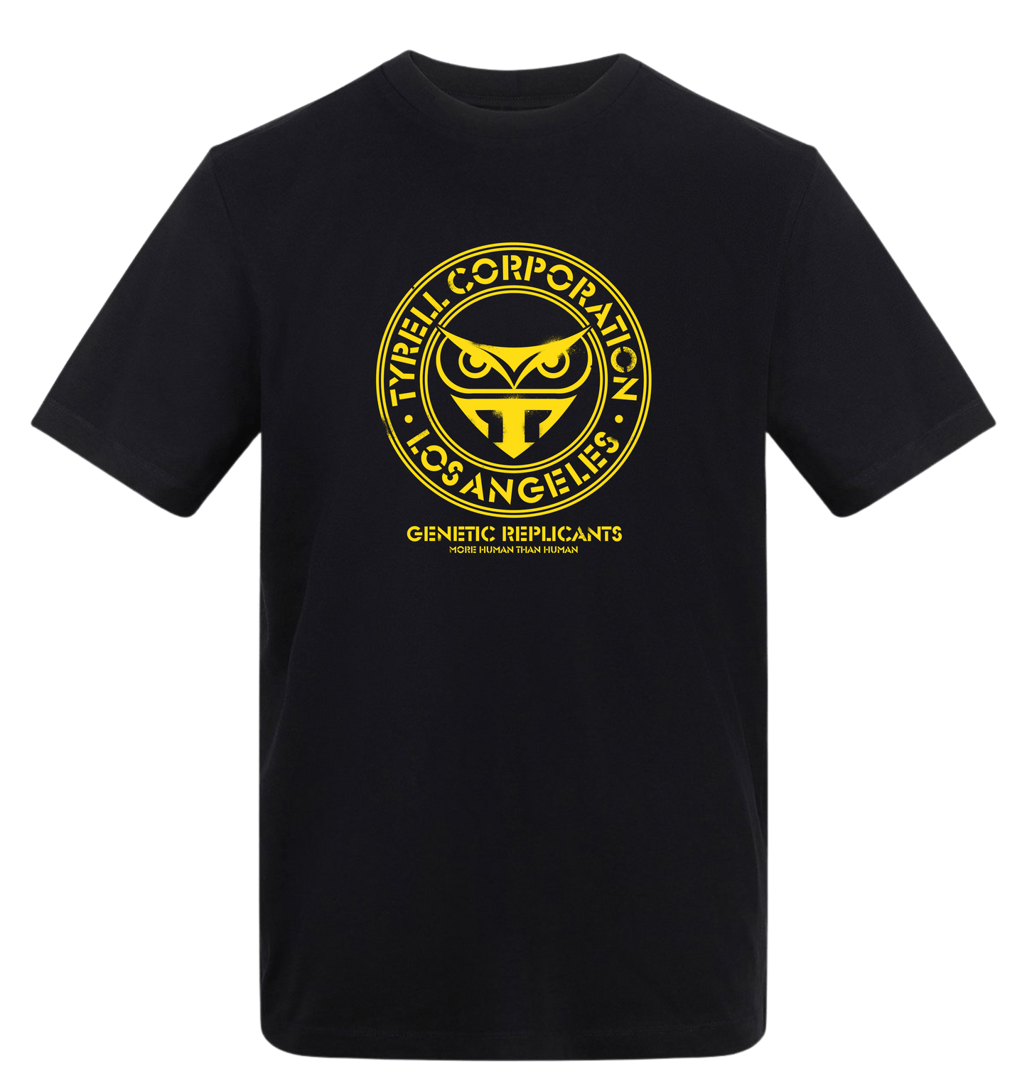 Deep Black Printed T-shirt Front