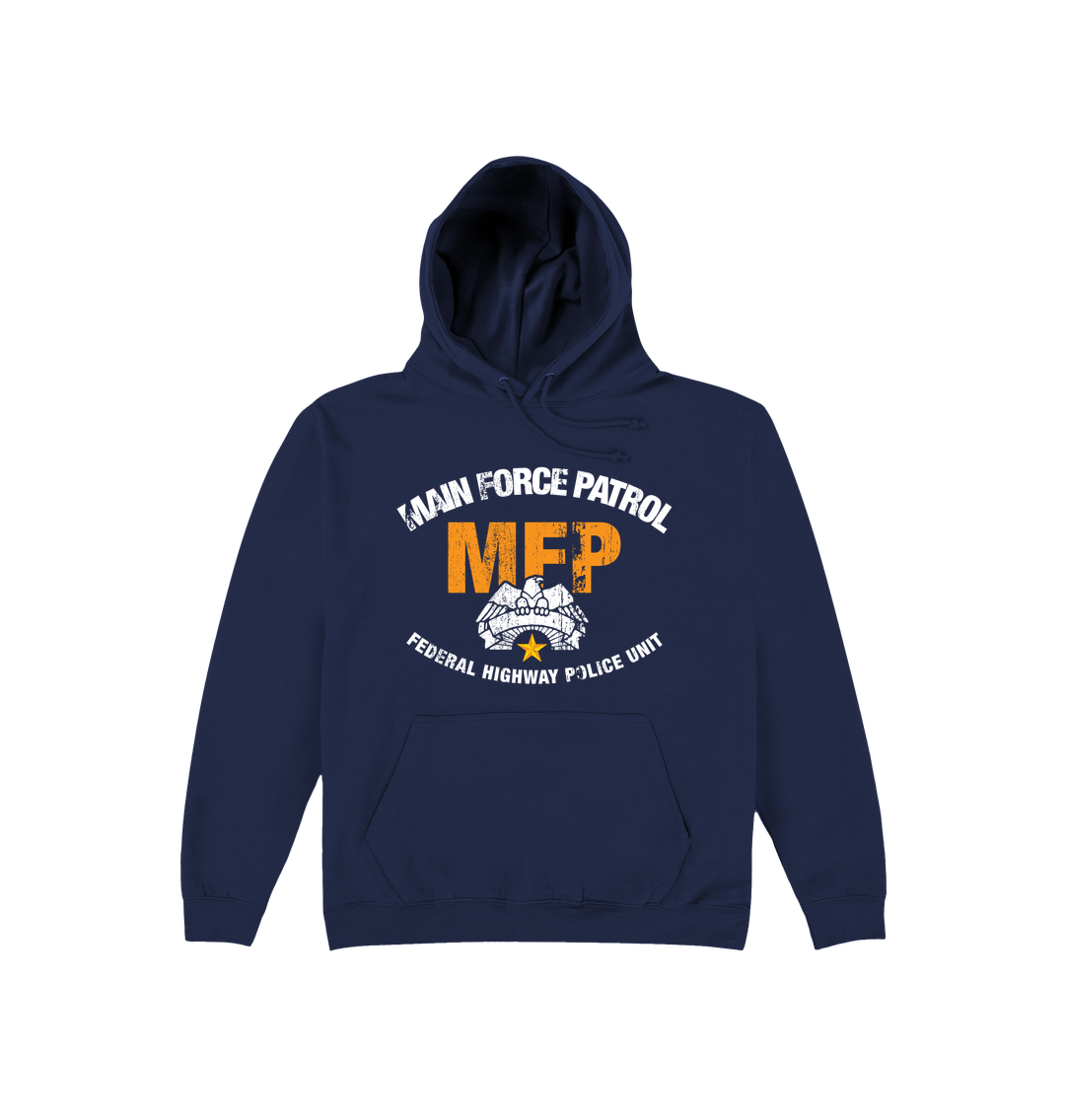 Oxford Navy Printed Hoody Front