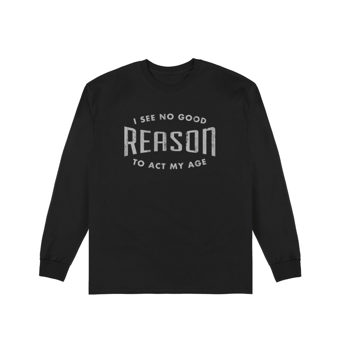 Black Printed Long Sleeve T Shirt Front
