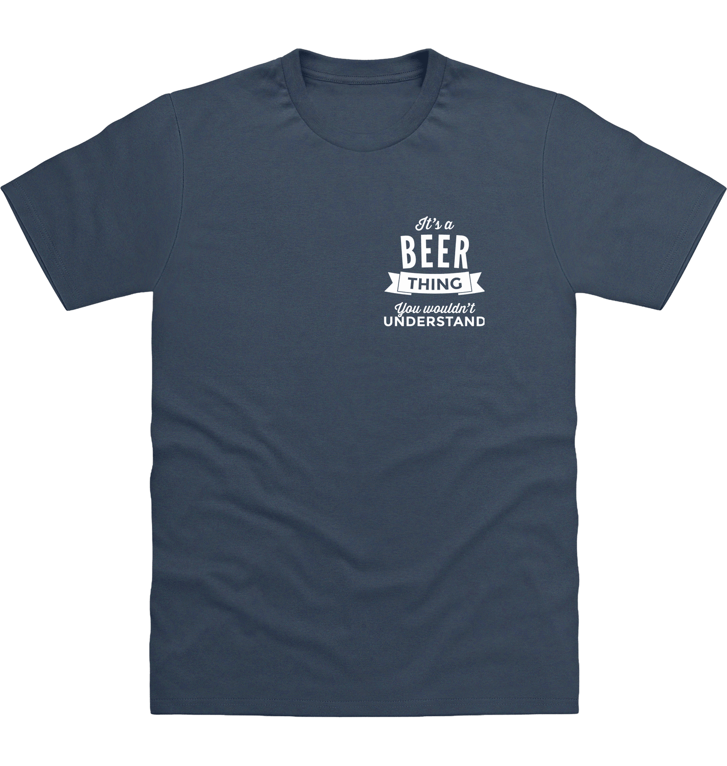 Airforce Blue Printed T-shirt Front