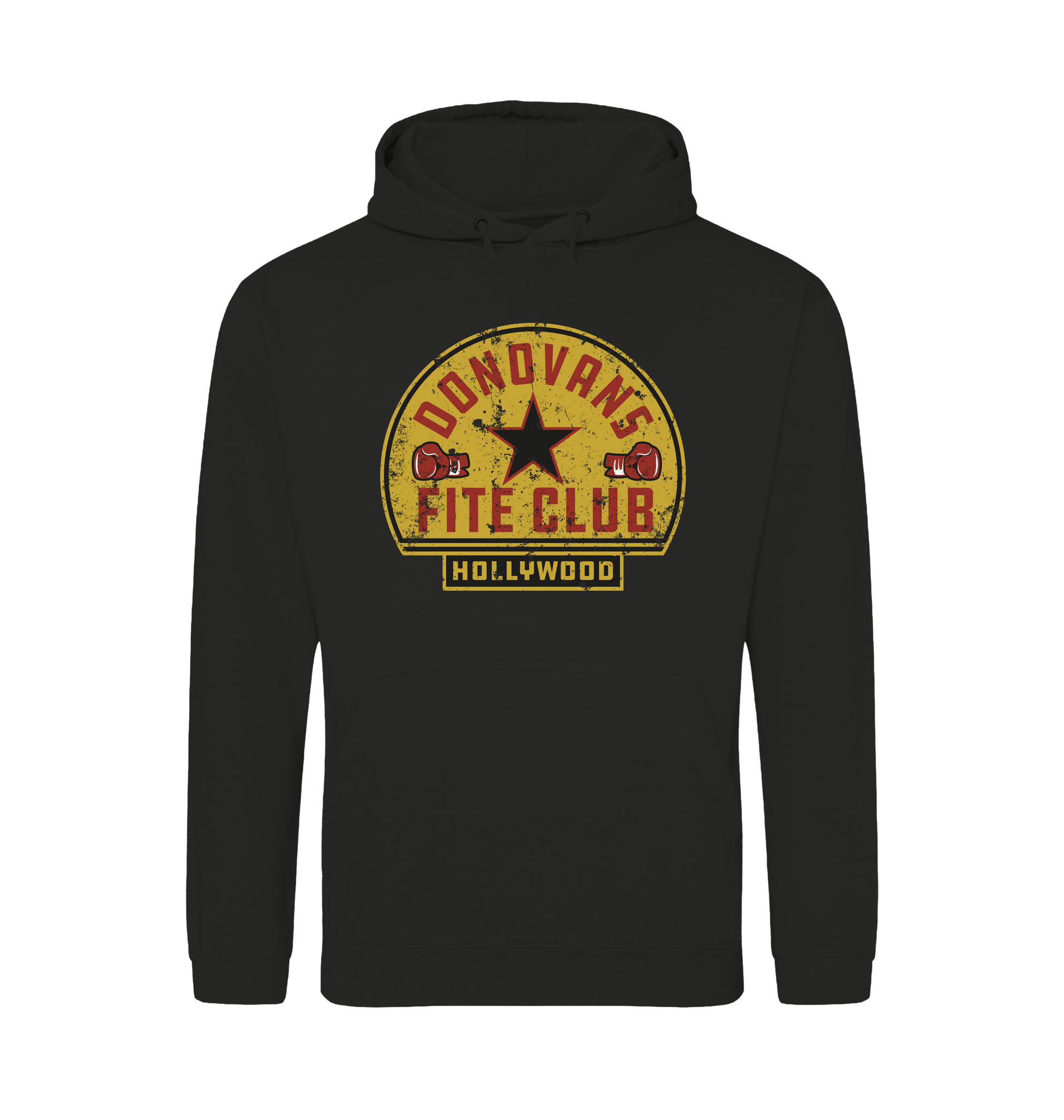 Jet Black Printed Hoody Front