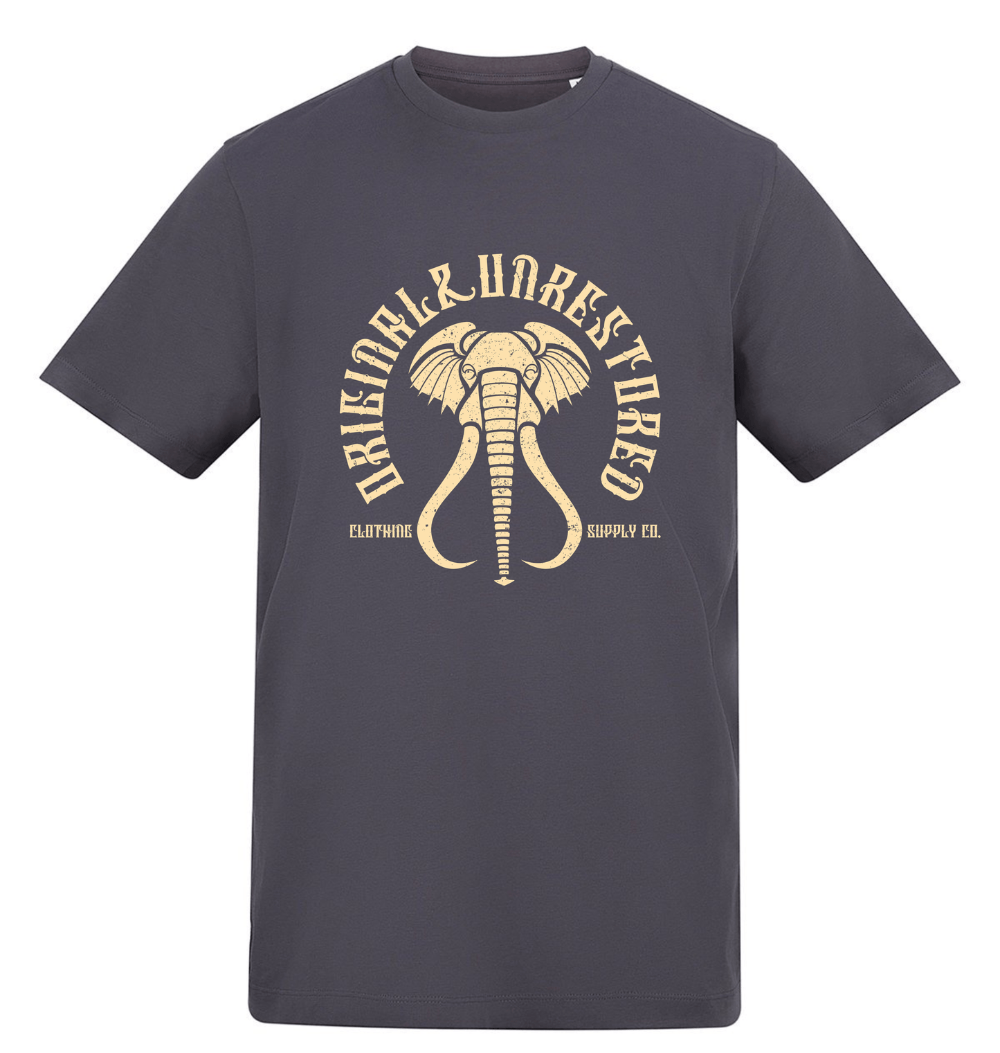 Solid Charcoal Printed T-shirt Front