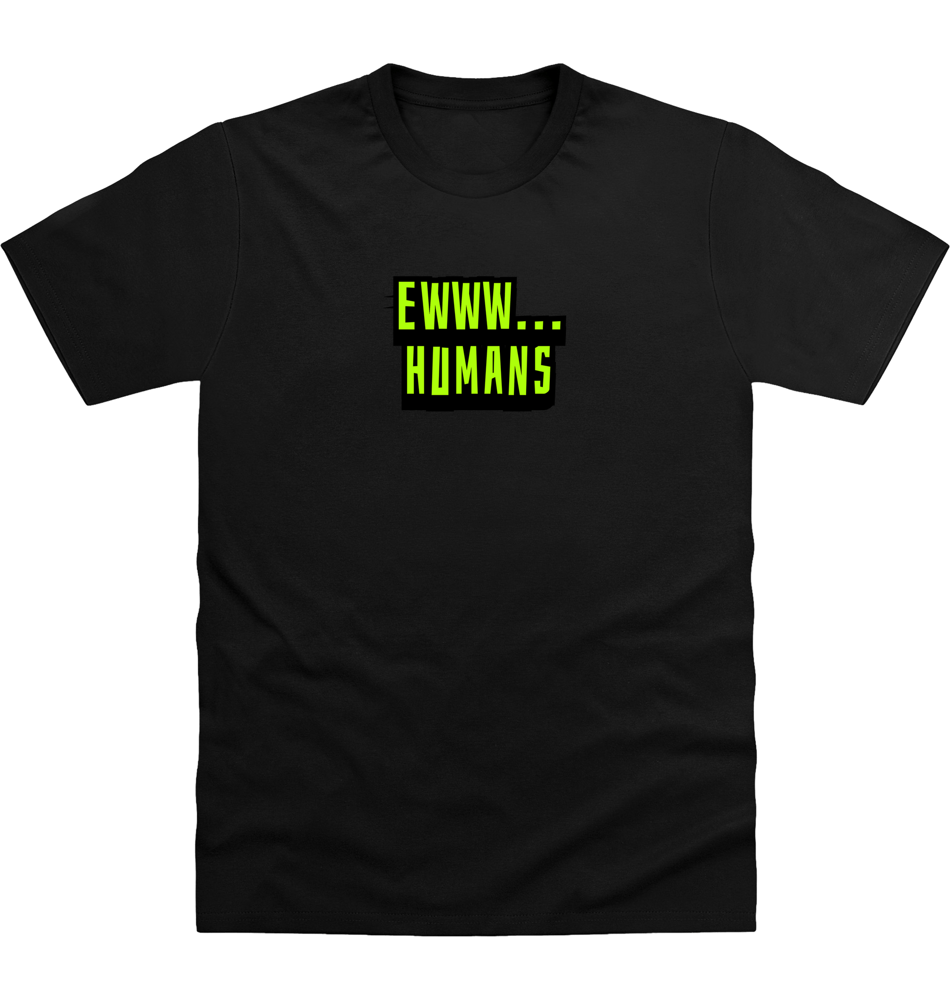 Deep Black Printed T-shirt Front