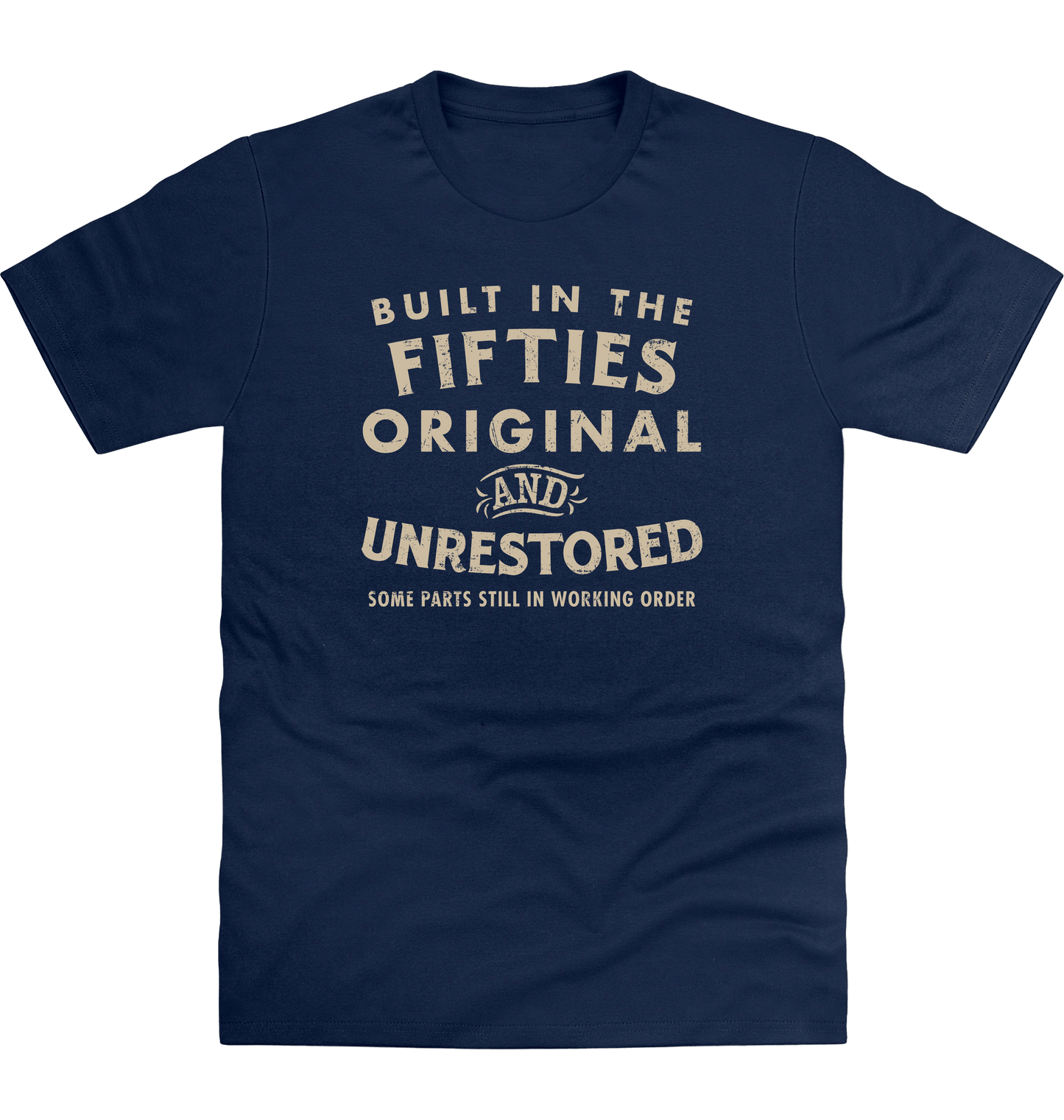 New French Navy Printed T-shirt Front
