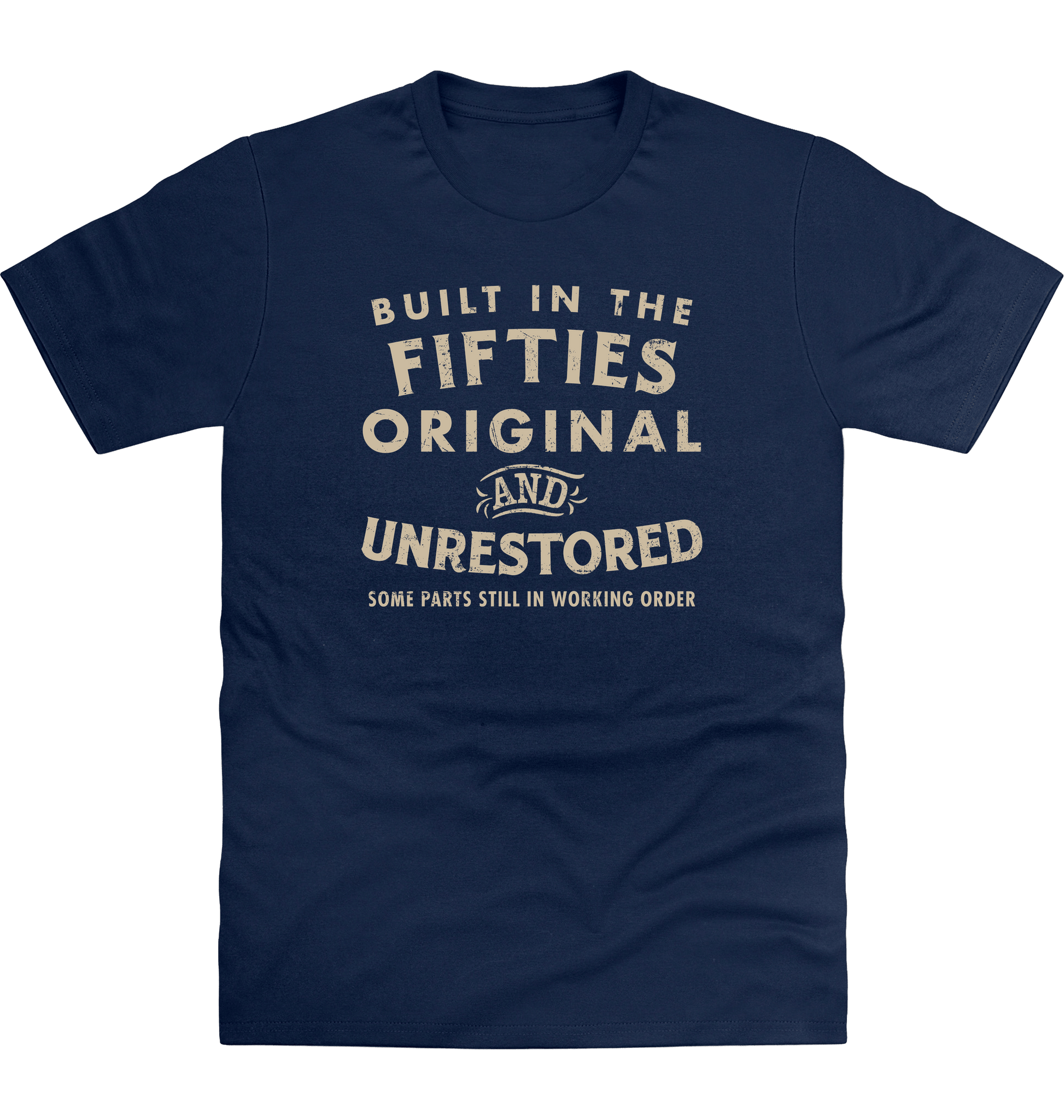 New French Navy Printed T-shirt Front