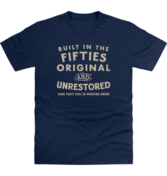 New French Navy Printed T-shirt Front