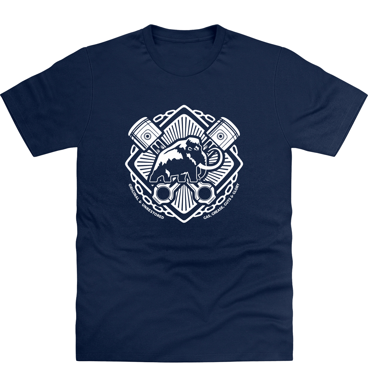 New French Navy Printed T-shirt Front