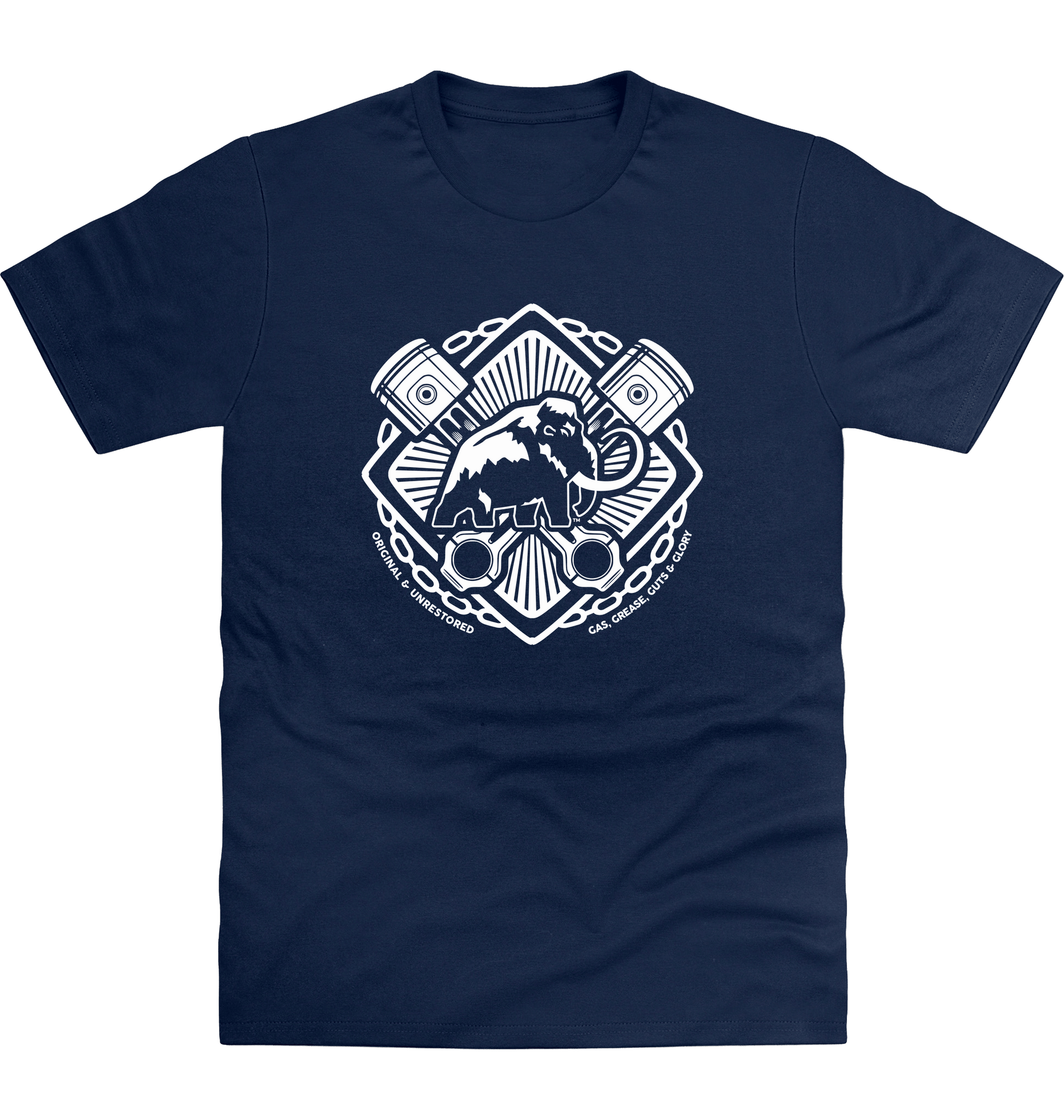 New French Navy Printed T-shirt Front