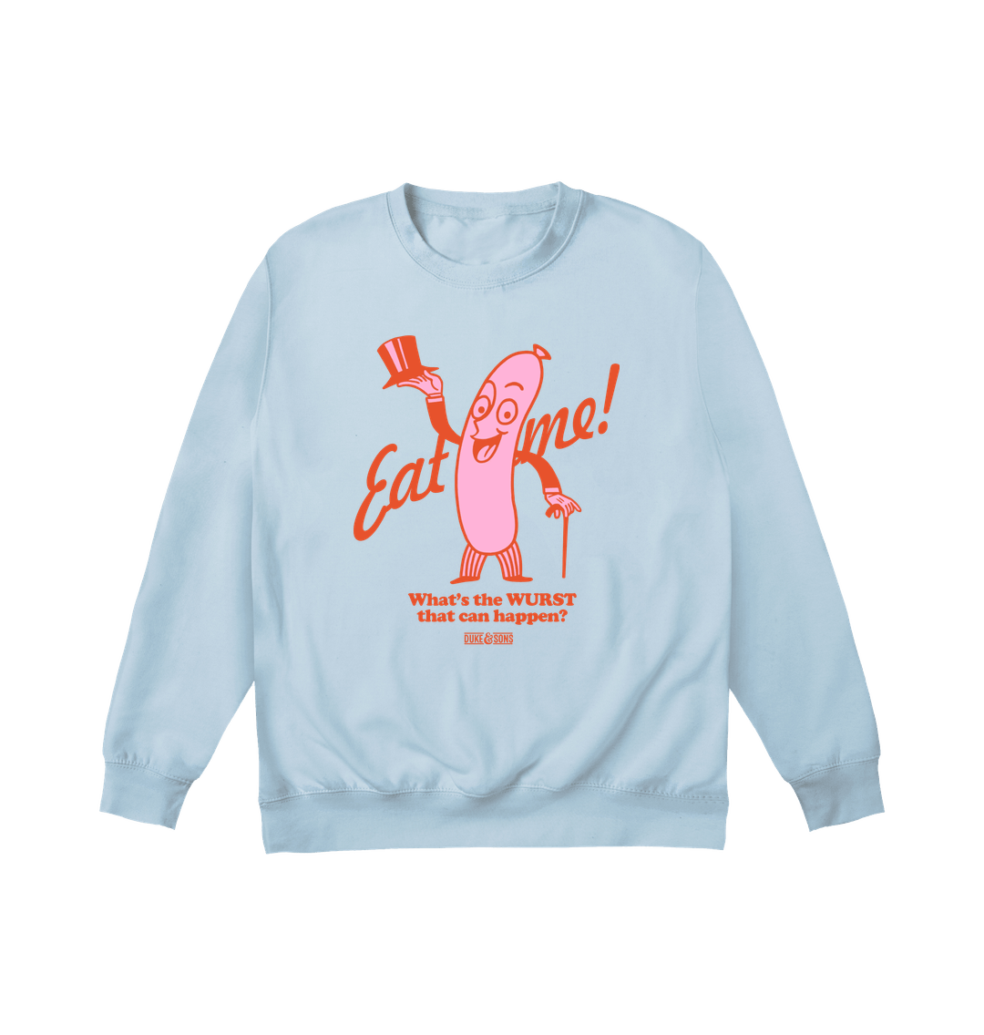 Sky Blue Printed Sweater Front