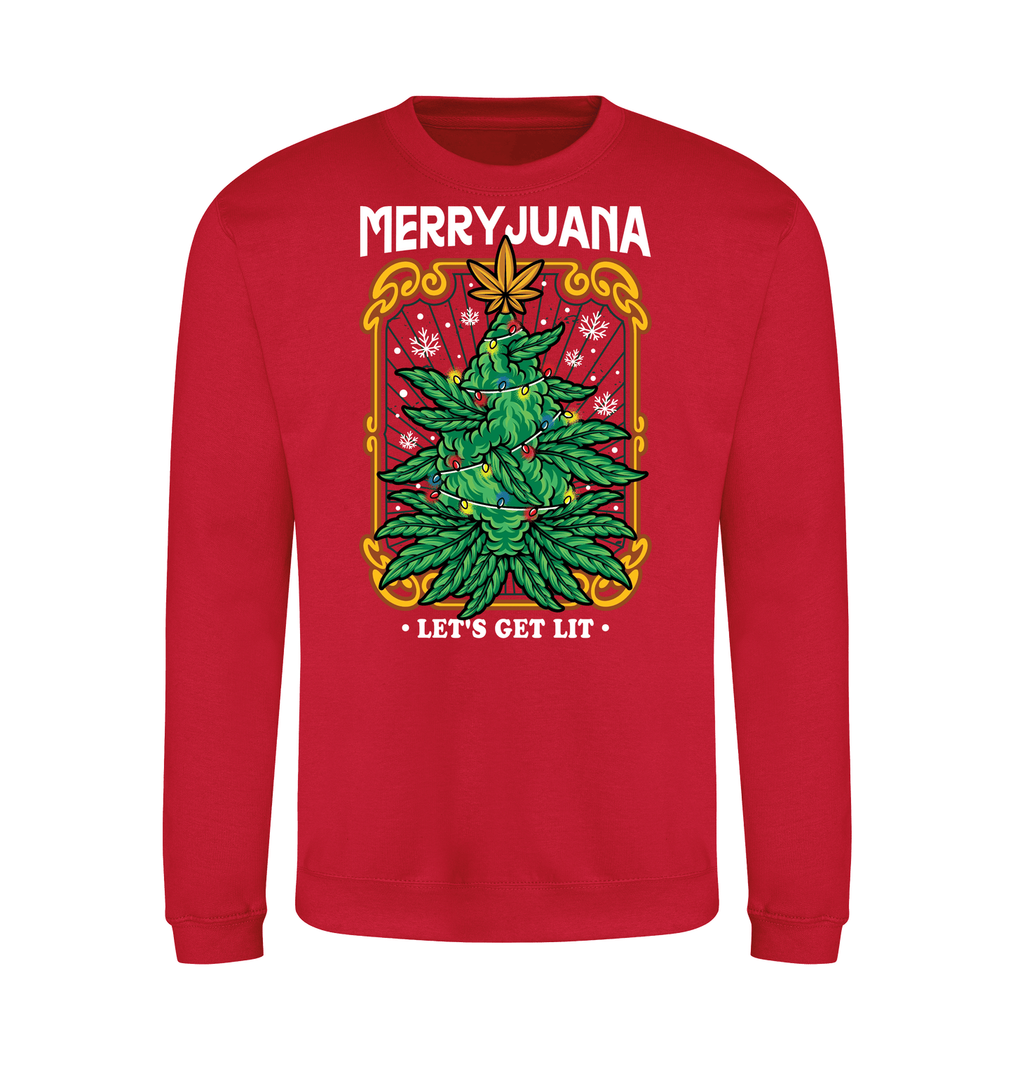 Fire Red Printed Sweater Front