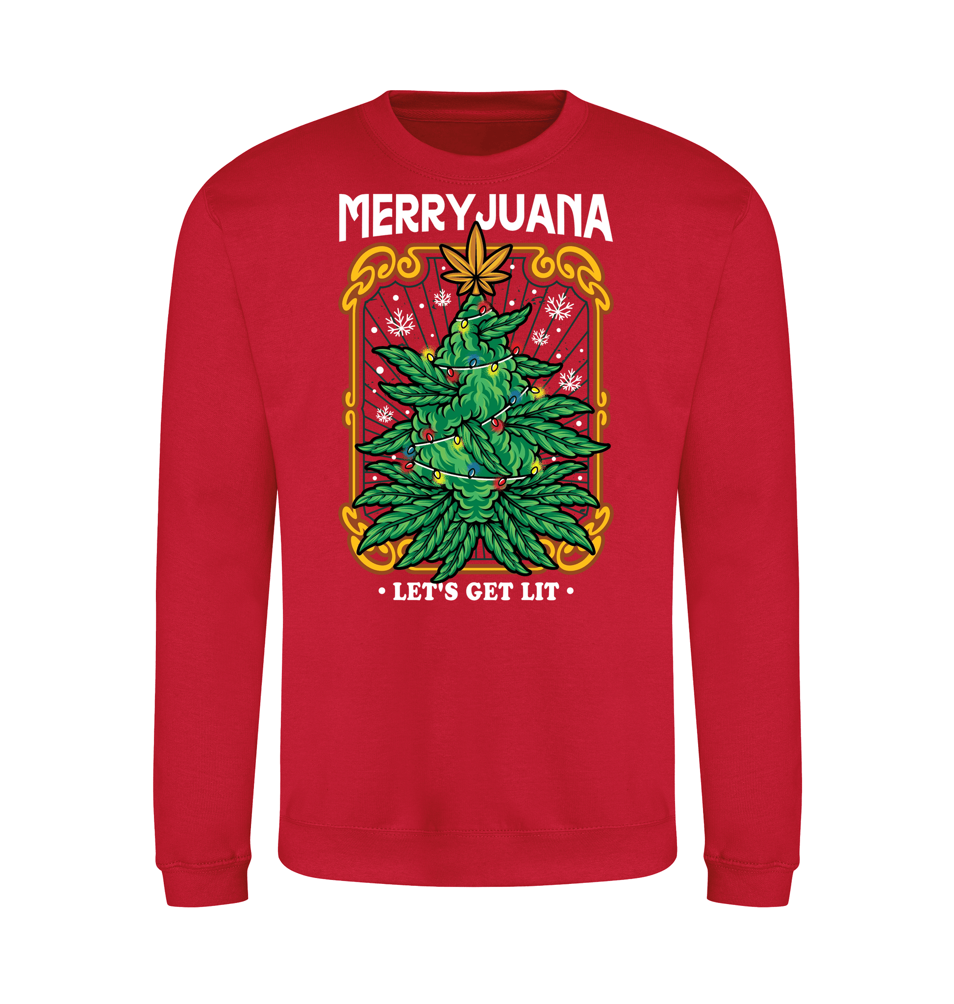 Fire Red Printed Sweater Front