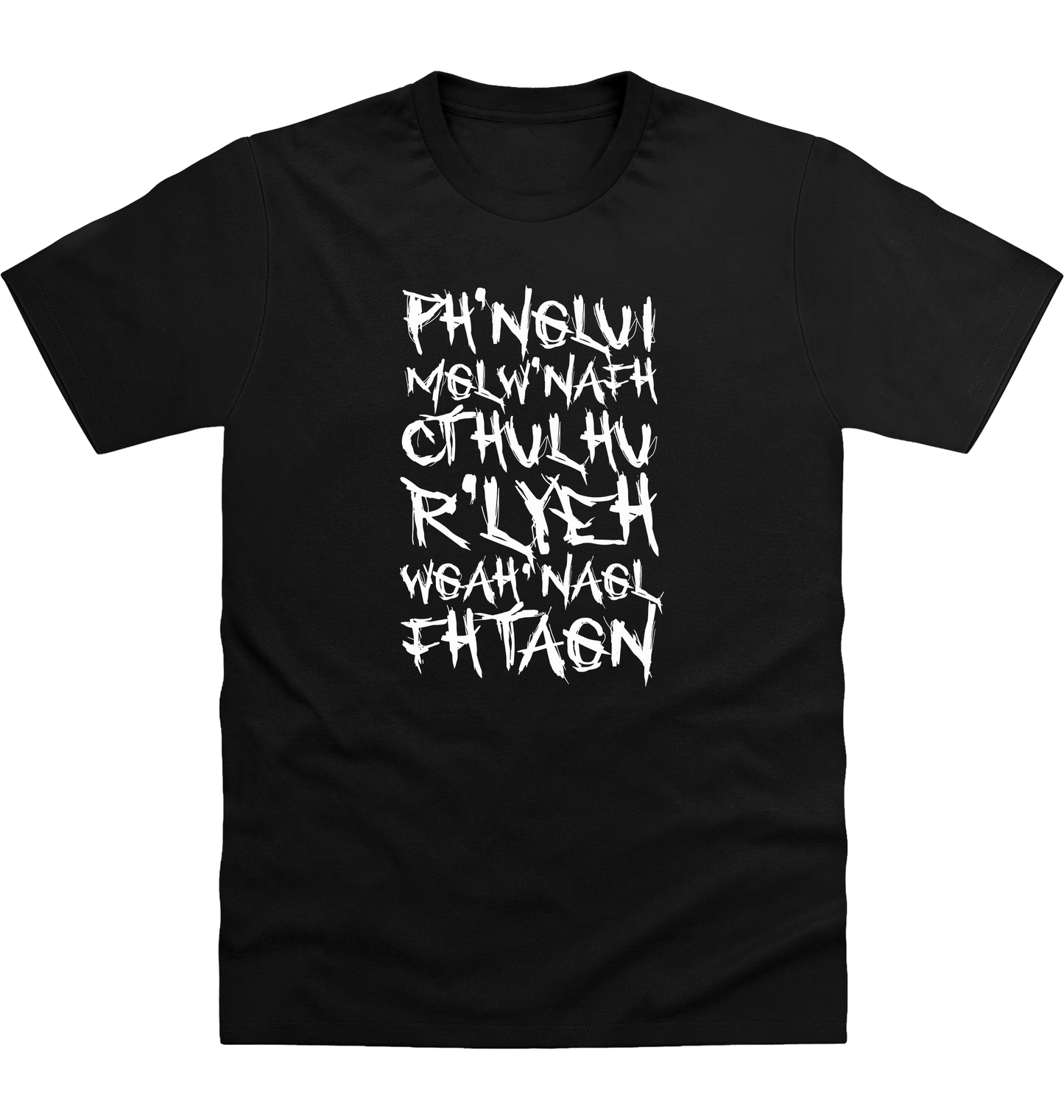 Deep Black Printed T-shirt Front