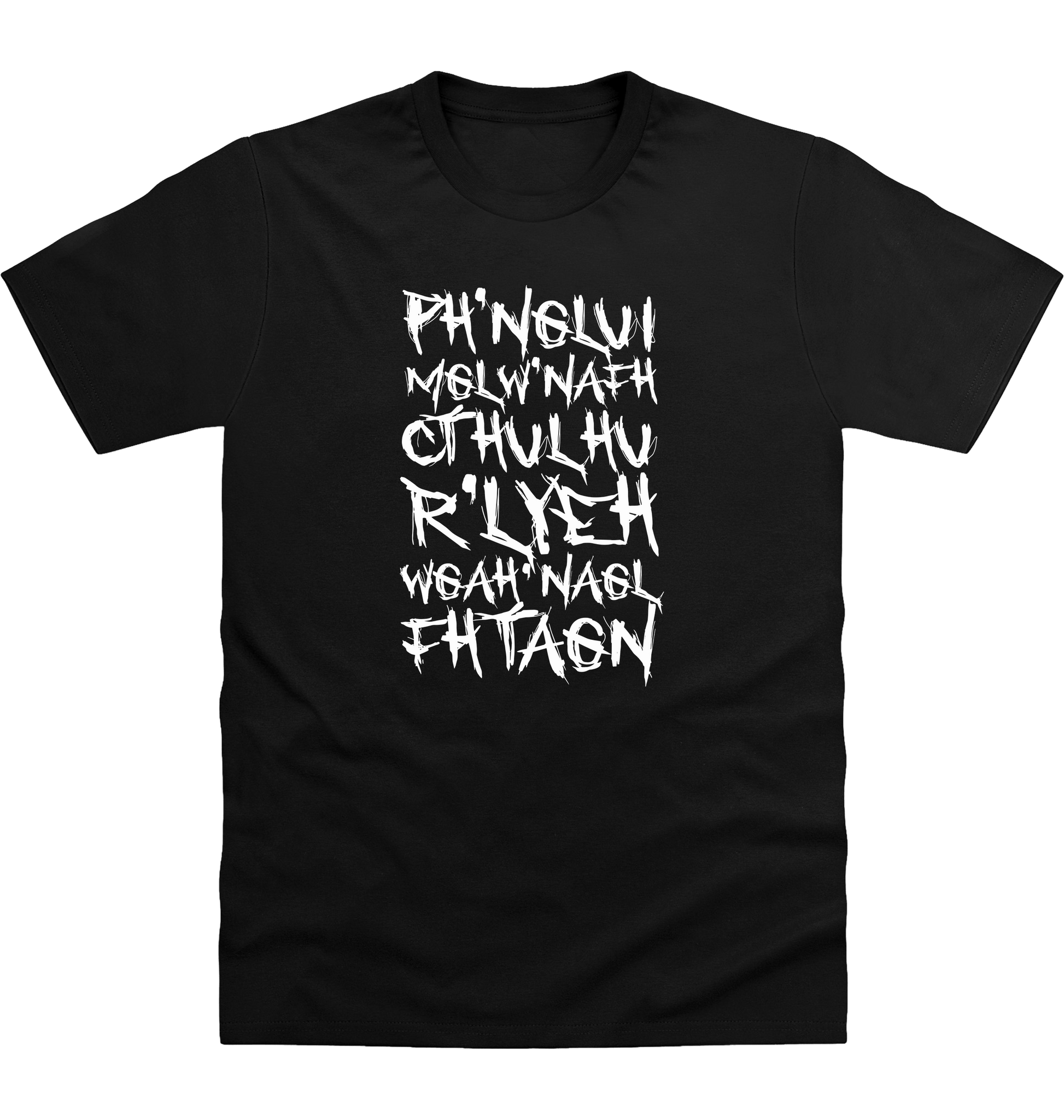 Deep Black Printed T-shirt Front