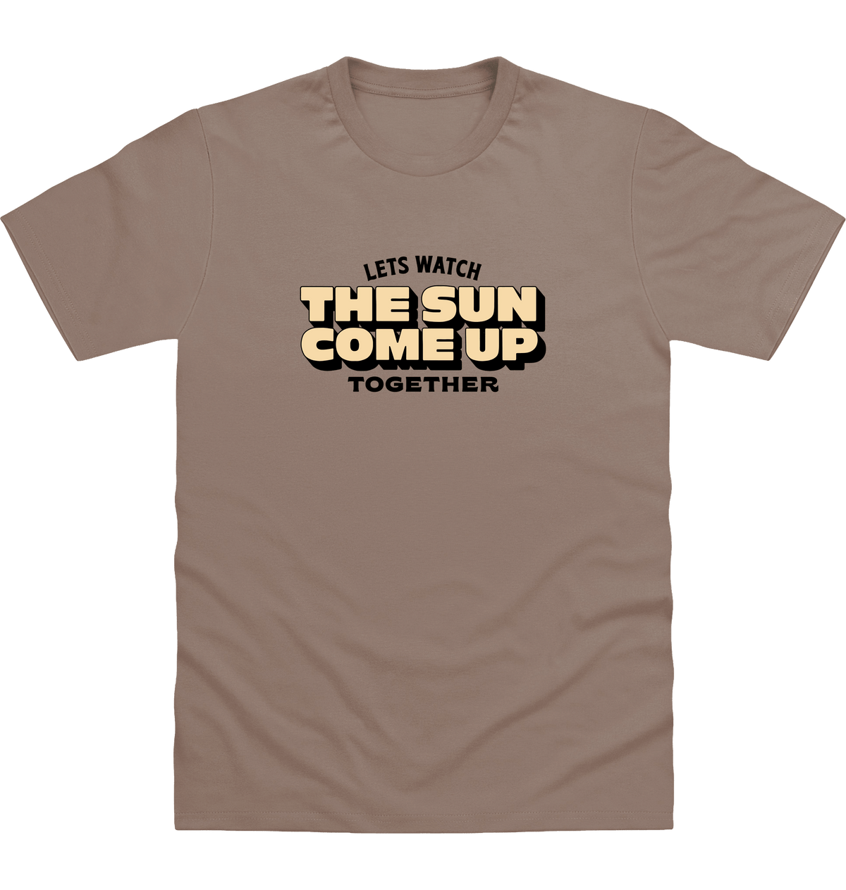 Mocha Brown Printed T-shirt Front