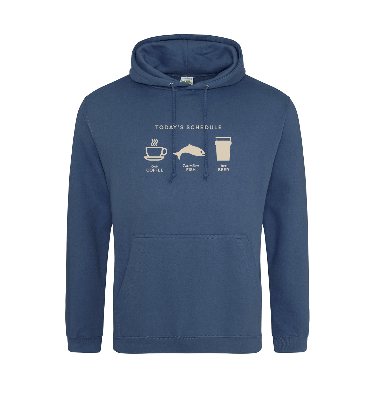 Airforce Blue Printed Hoody Front