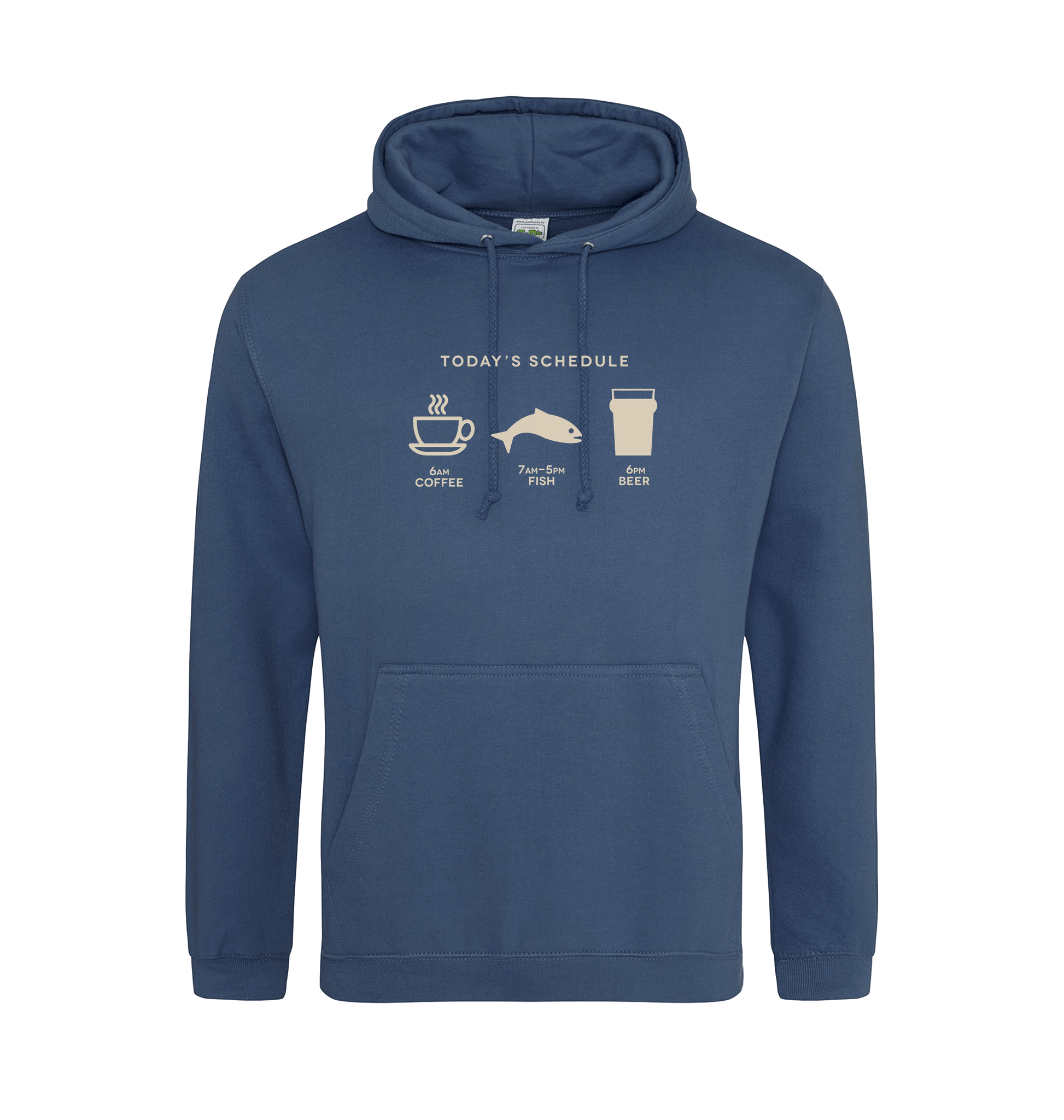 Airforce Blue Printed Hoody Front