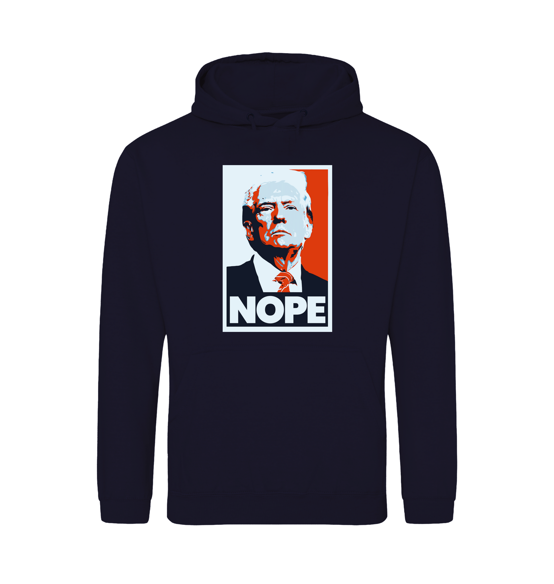 New French Navy Printed Hoody Front