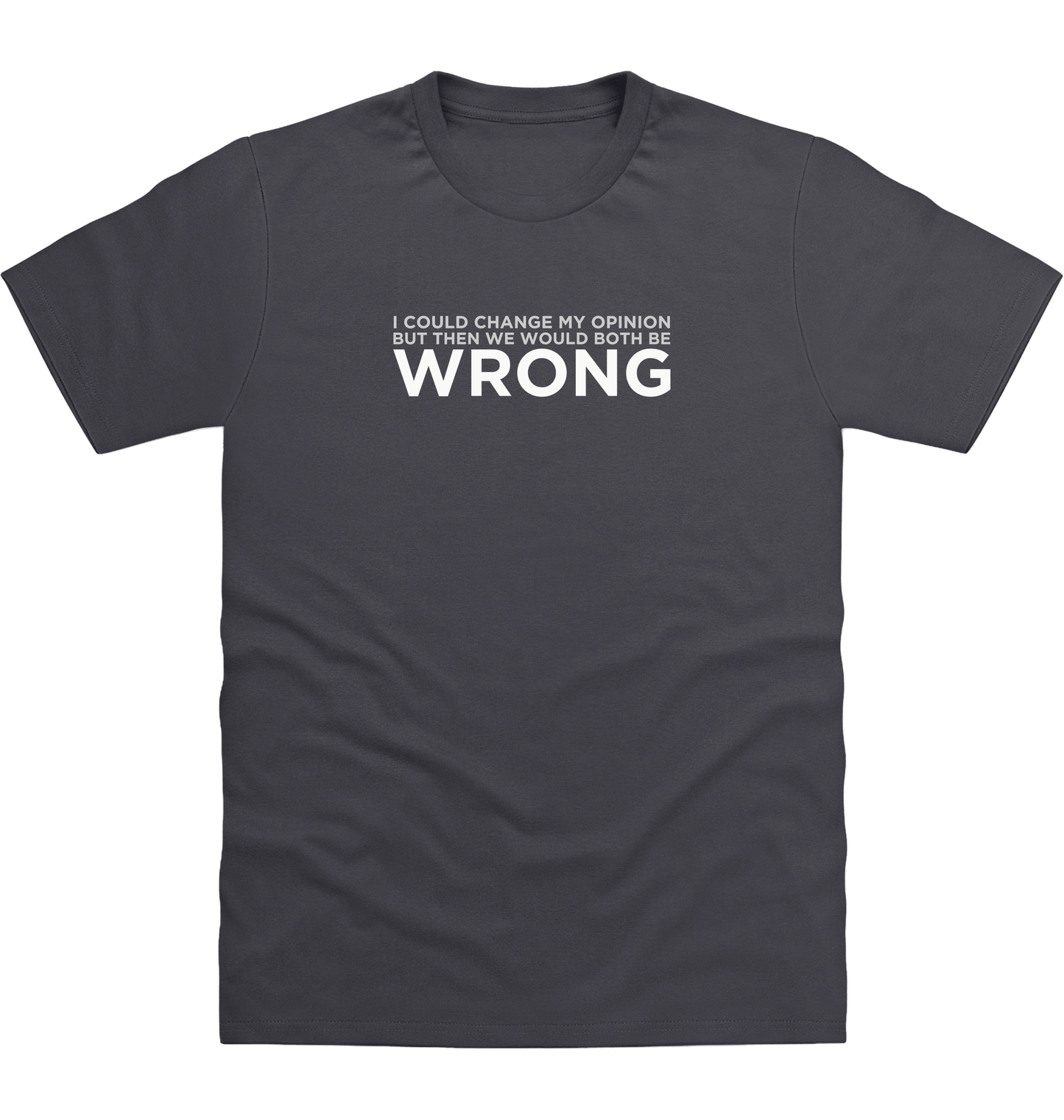Solid Charcoal Printed T-shirt Front