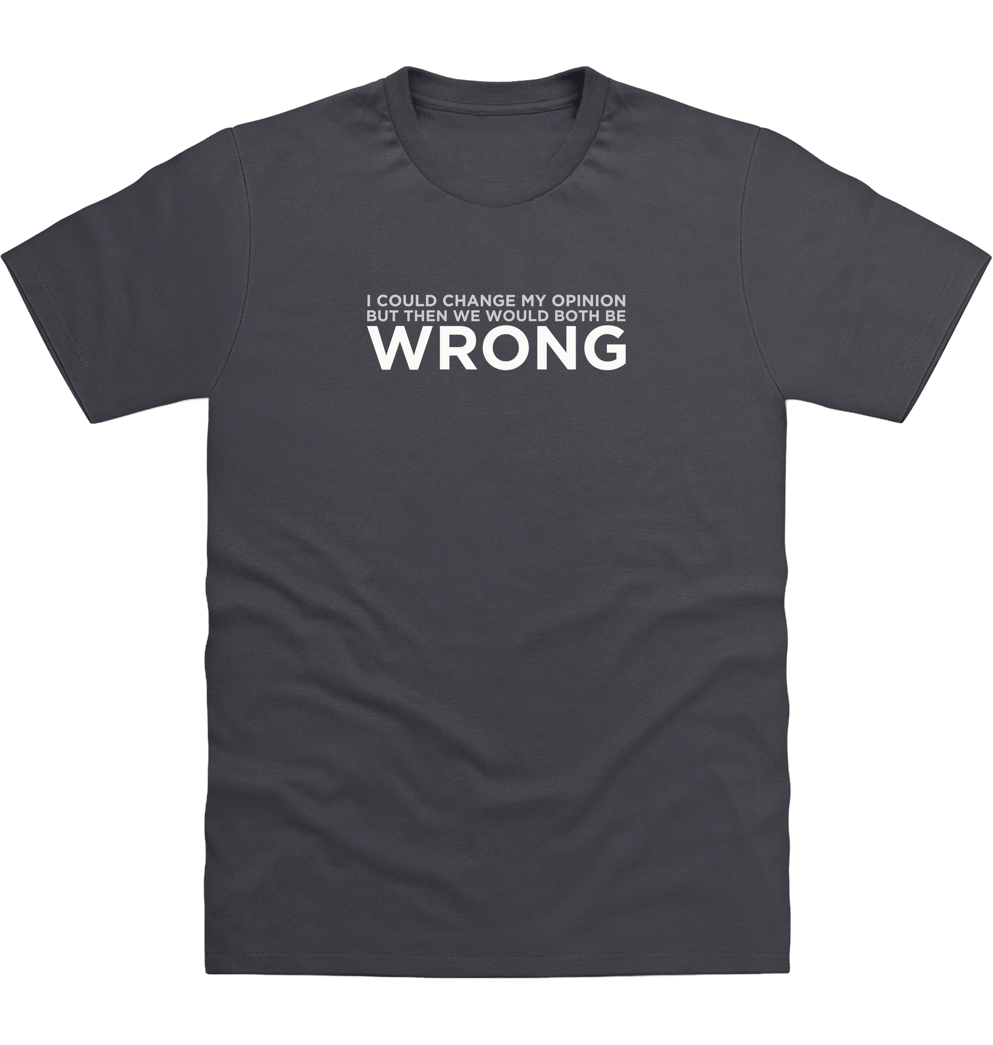 Solid Charcoal Printed T-shirt Front