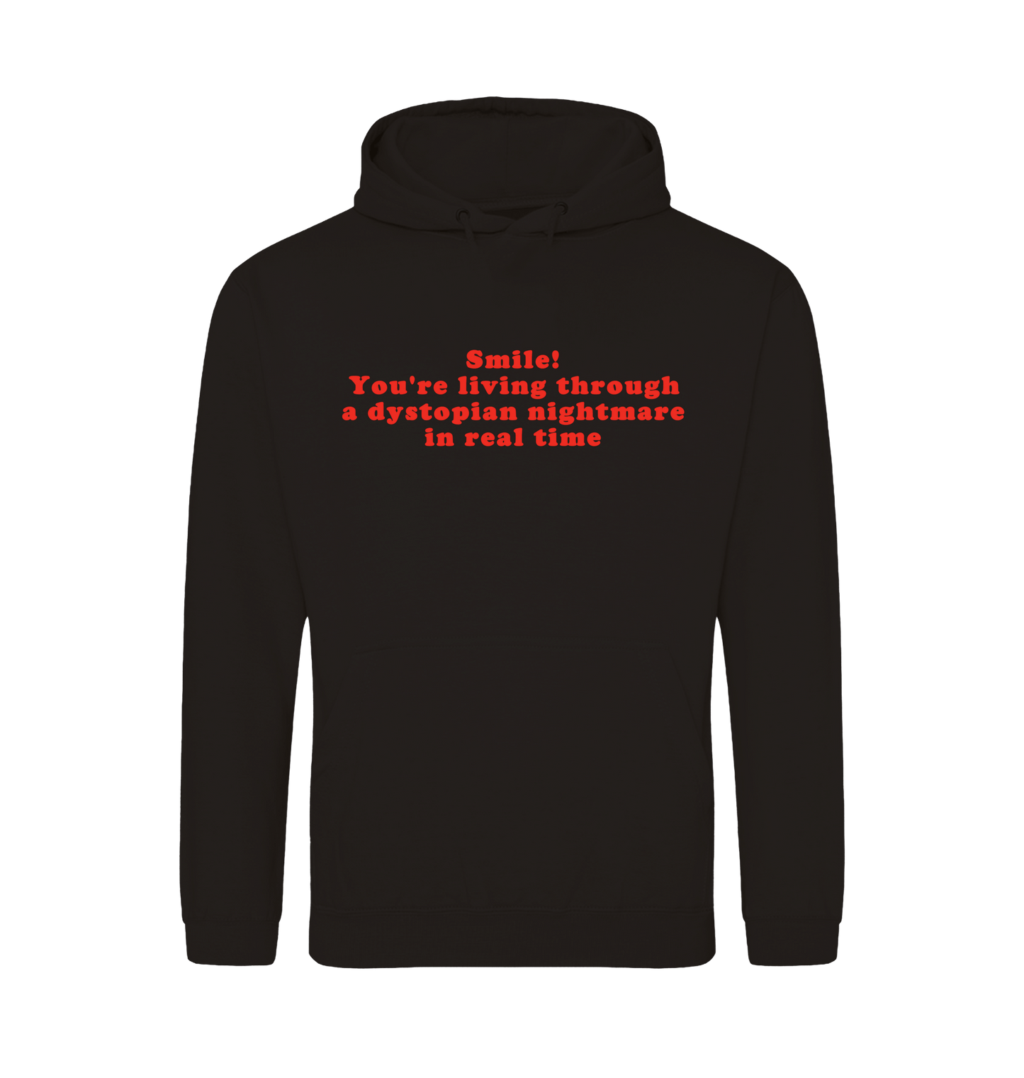 Deep Black Printed Hoody Front