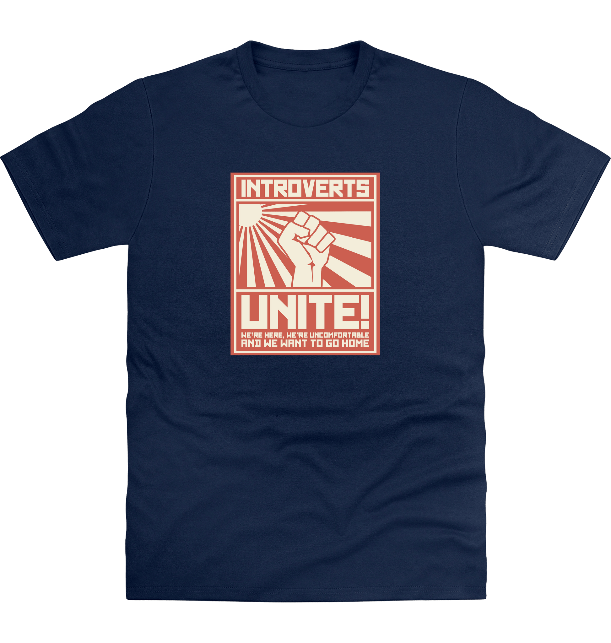 New French Navy Printed T-shirt Front
